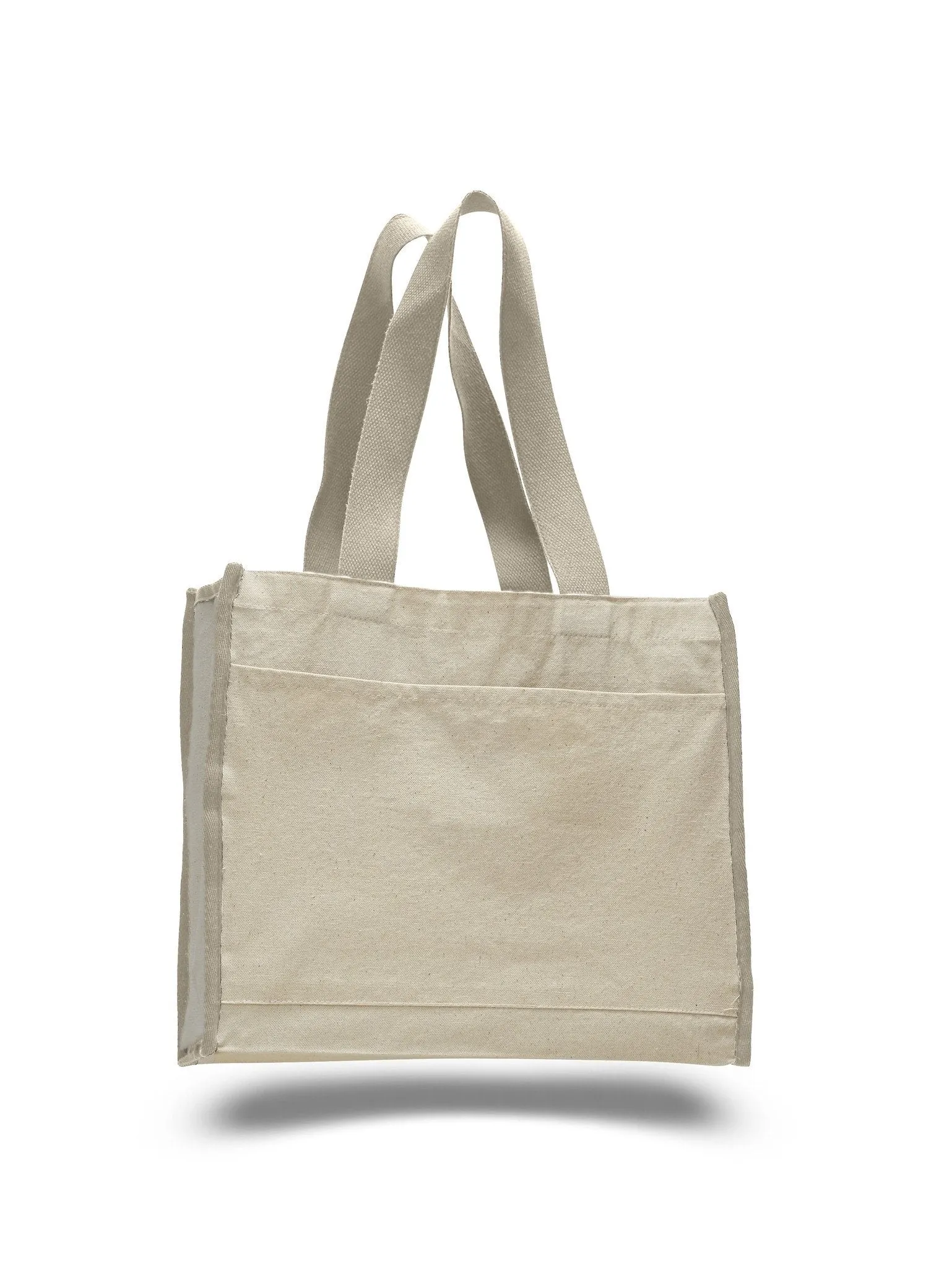 12 ct Heavy Canvas Tote Bag with Colored Trim - By Dozen