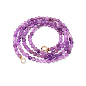 14K GOLD AMETHYST BEADED NECKLACE