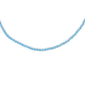 14K GOLD AQUAMARINE BEADED NECKLACE