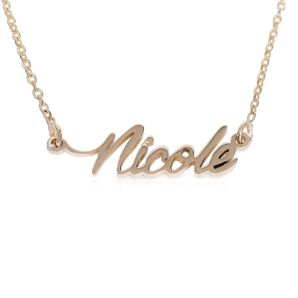 14K GOLD PERSONALIZED EDGY SCRIPT NECKLACE