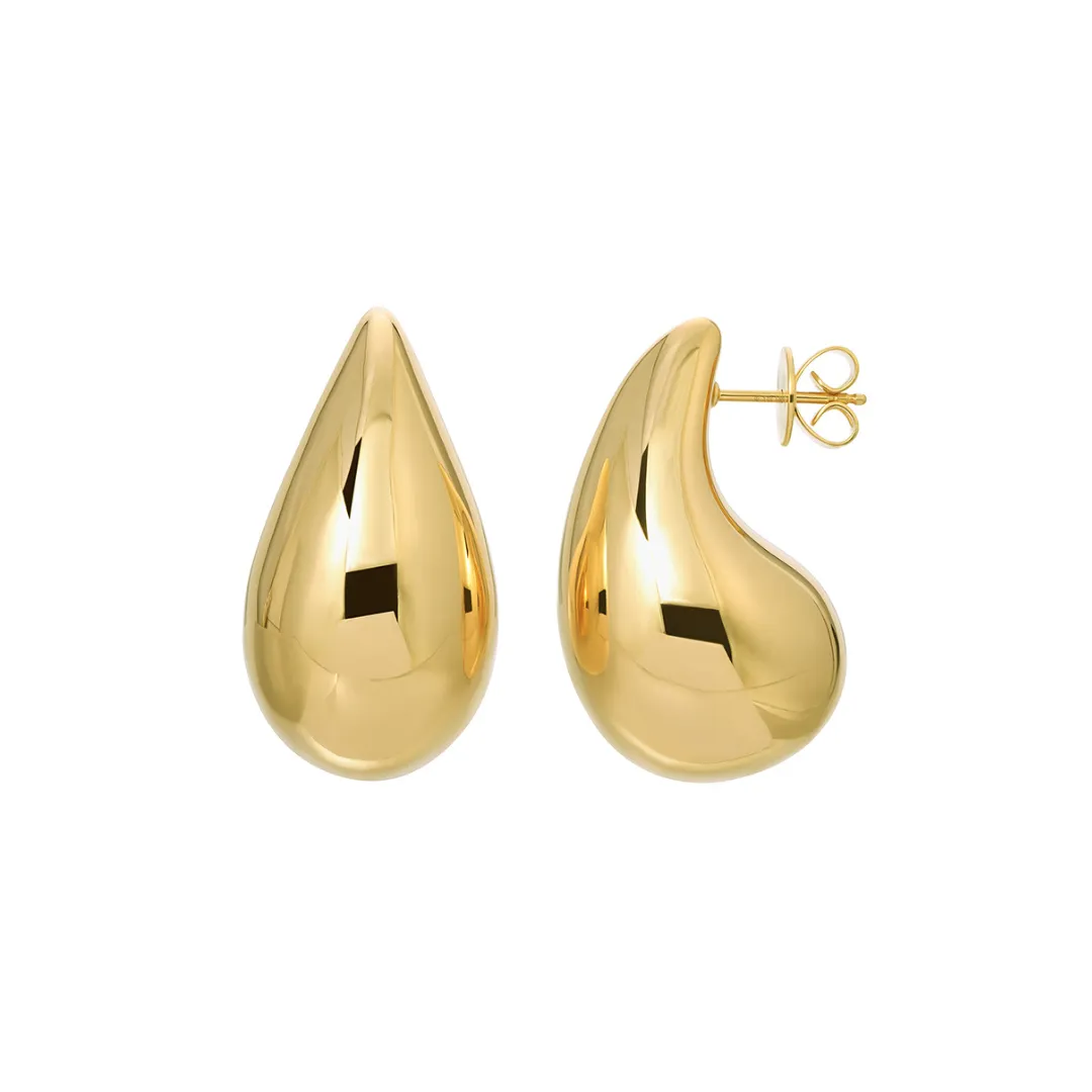 14K GOLD SCULPTURAL EARRINGS LARGE