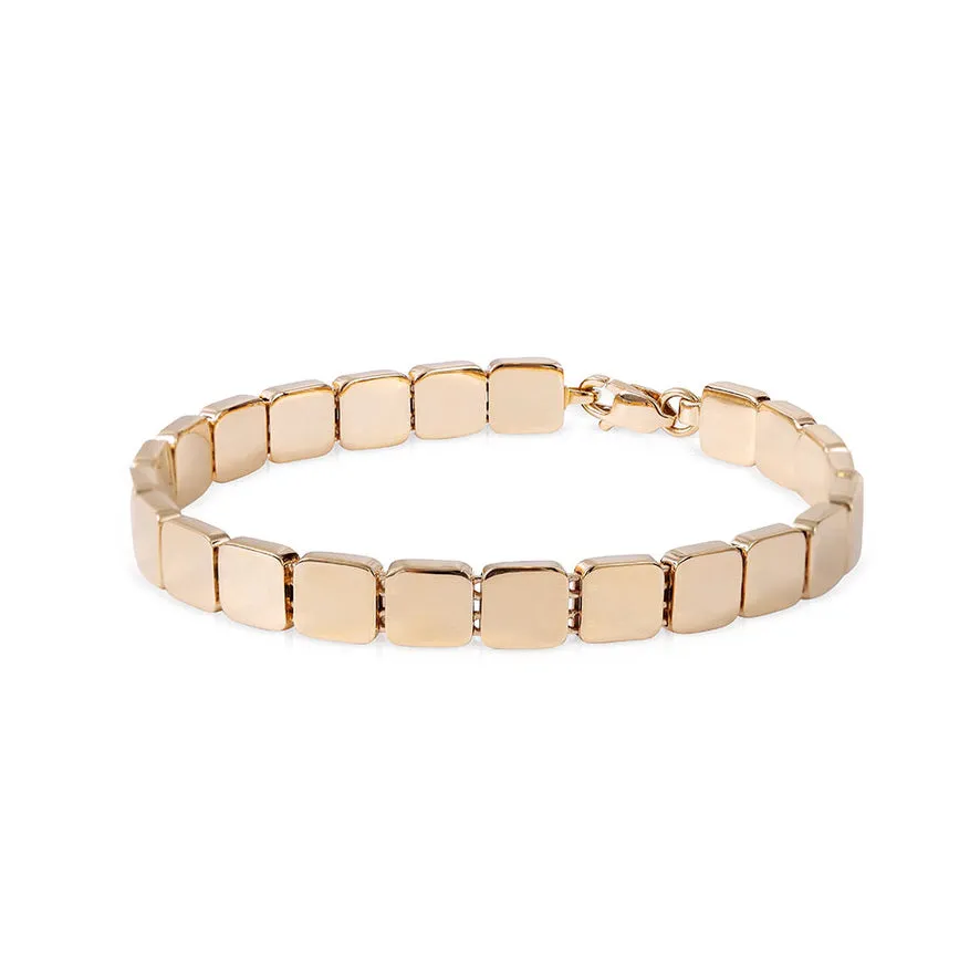 14K GOLD SQUARE LINK BRACELET