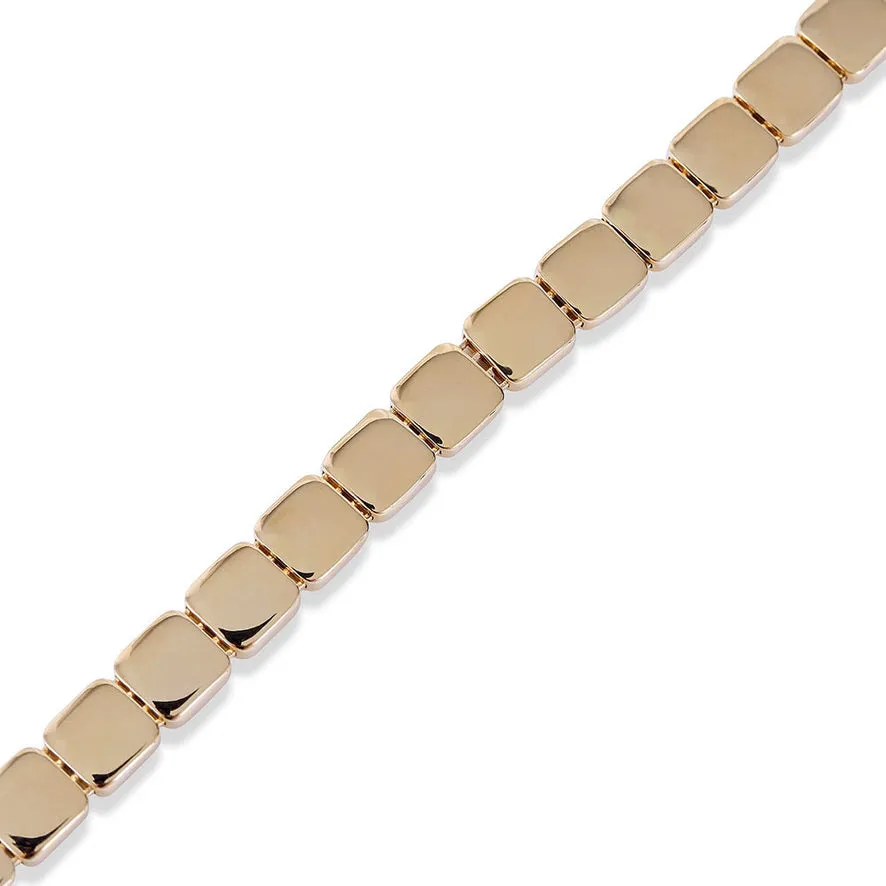 14K GOLD SQUARE LINK BRACELET