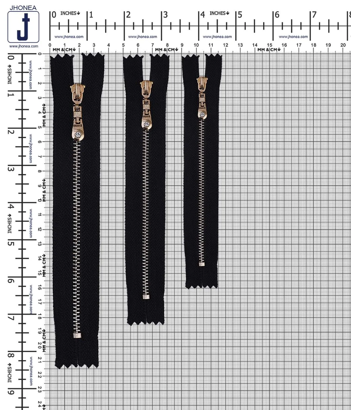 #3 Golden Diamond Runner Closed-End Zipper for Fancy Coats