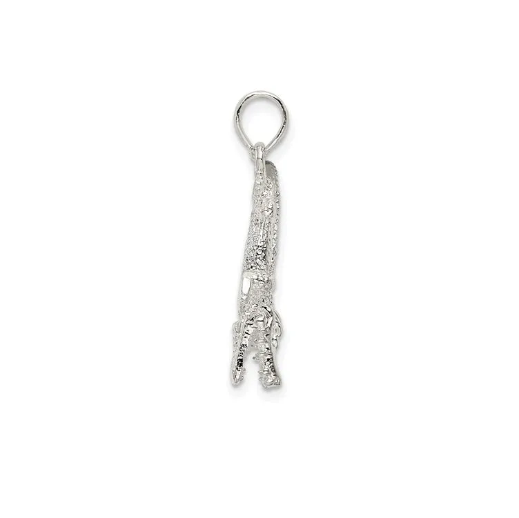 3D Alligator Pendant (Silver)