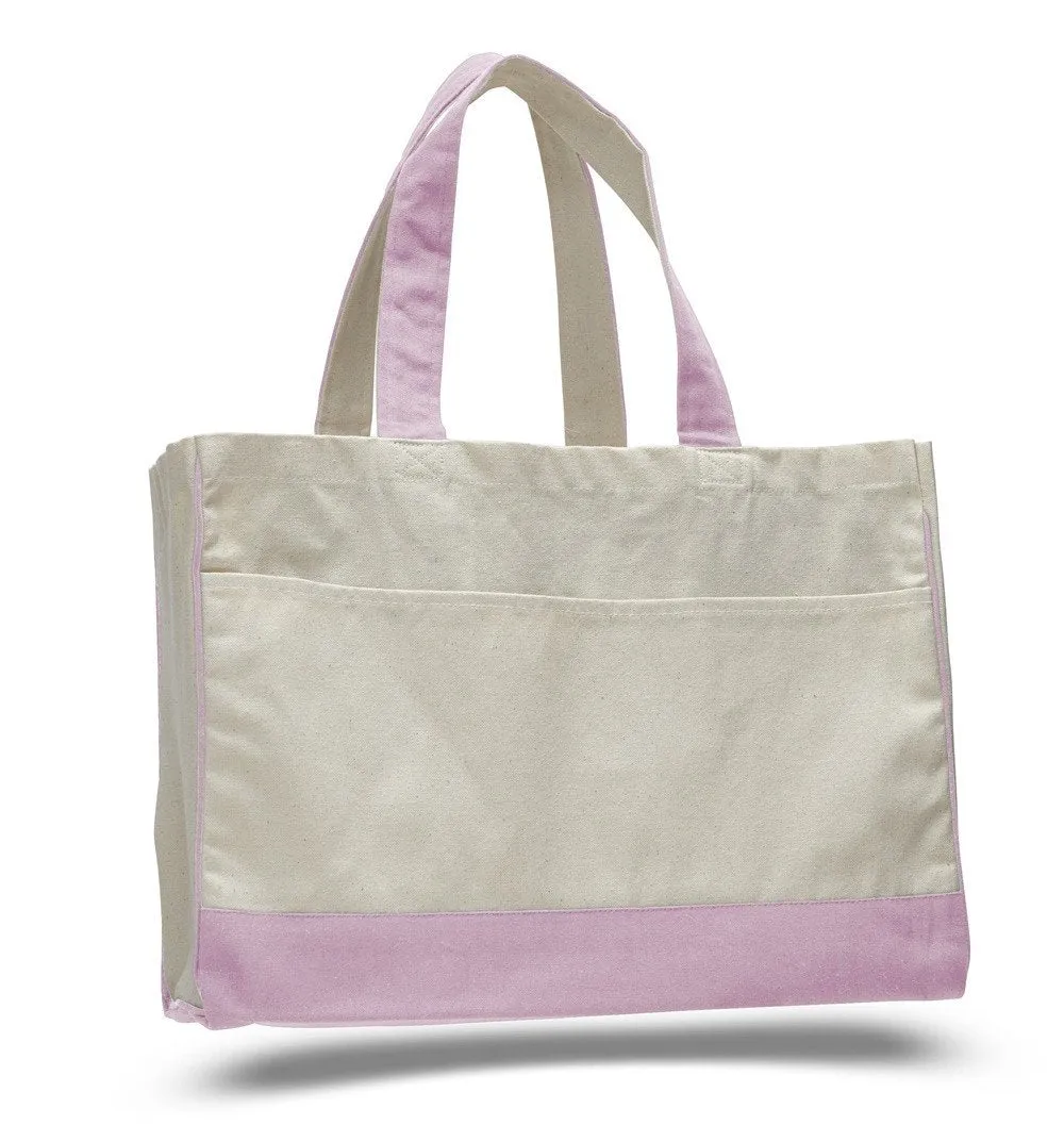 48 ct Cotton Canvas Tote Bag with Inside Zipper Pocket - By Case