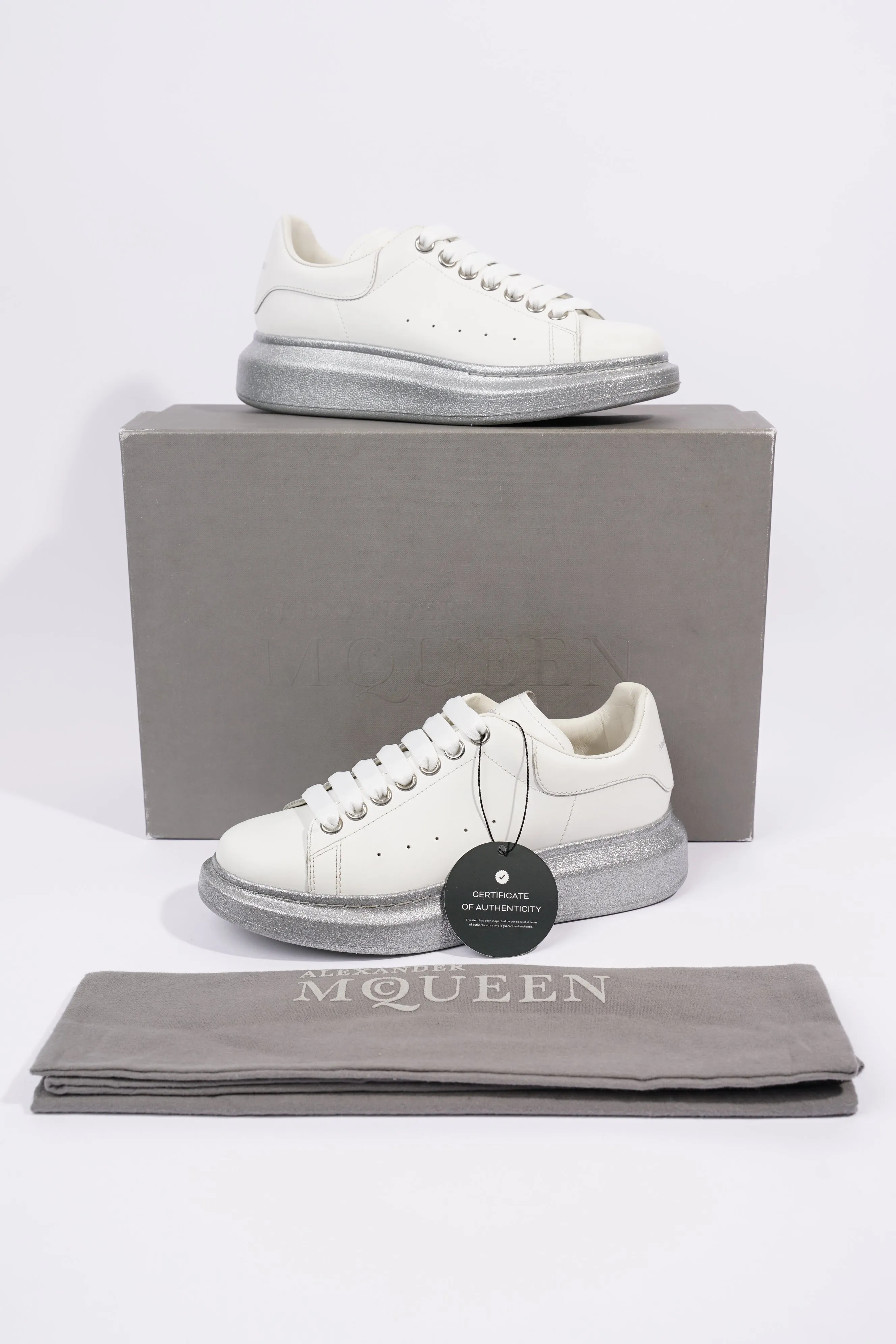 Alexander McQueen Womens Oversized Sneaker White / Grey Midsole EU 37 / UK 4