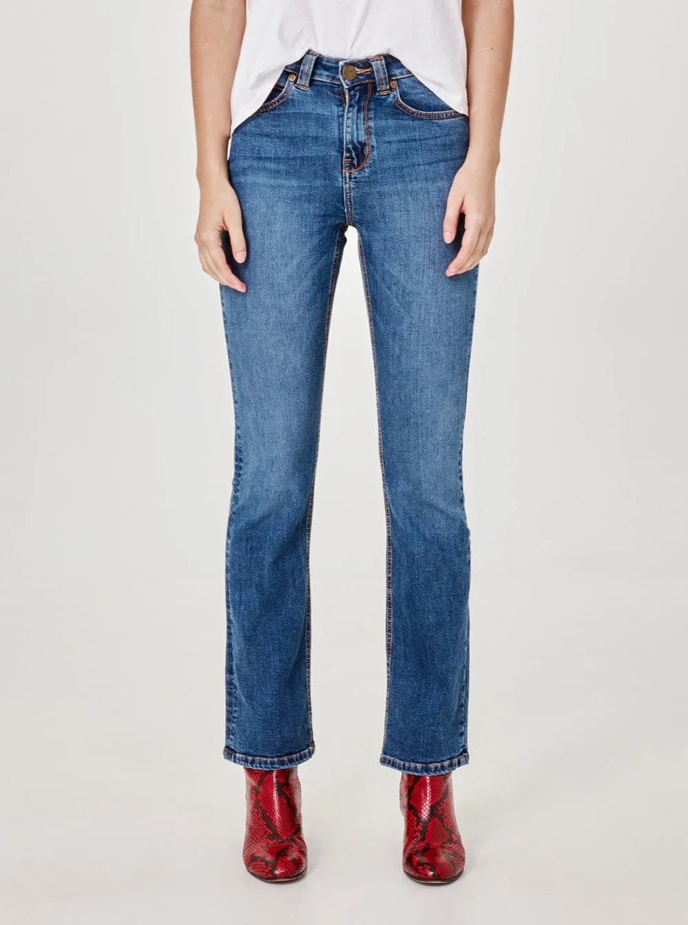 ALICE-RCB High Rise Flare Jeans - Rugged Classic Blue