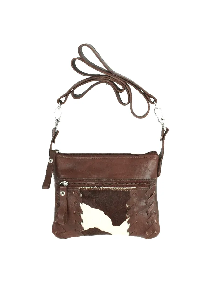 American West 4385884 Ladies Cowtown Trail Rider Crossbody Hip Bag Brown