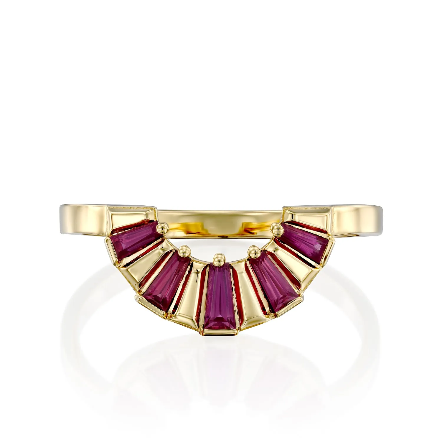 Arch Gold Ring With Ruby