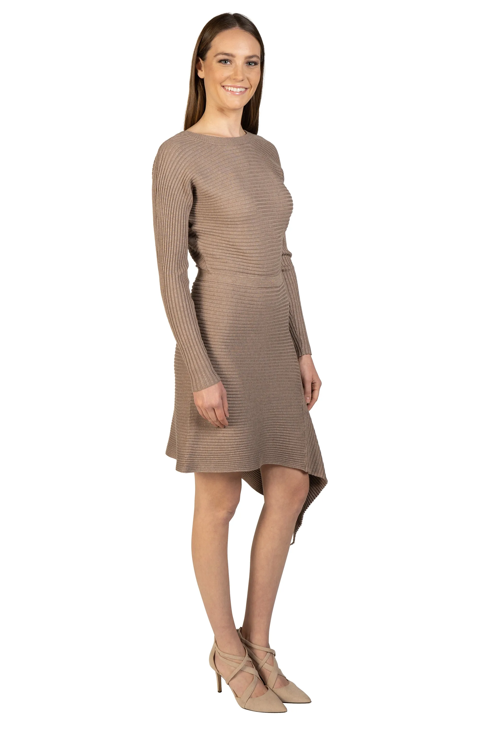 Asymmetrical Knit Sweater Dress