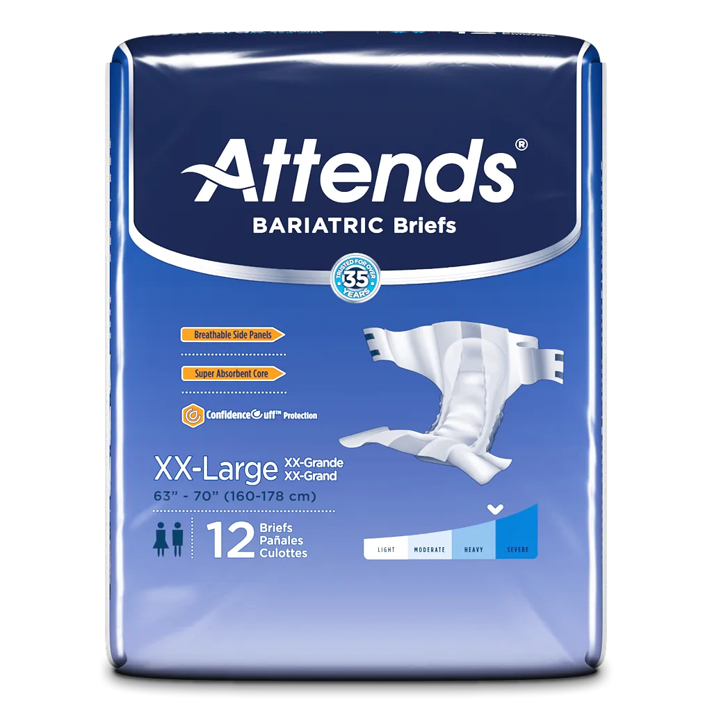 Attends Bariatric Briefs - 2XL and 3XL Adult Diapers