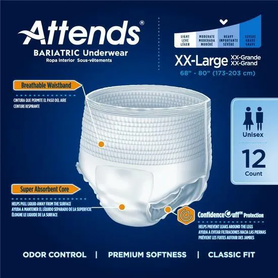 Attends Bariatric Protective Underwear in 2XL and 3XL