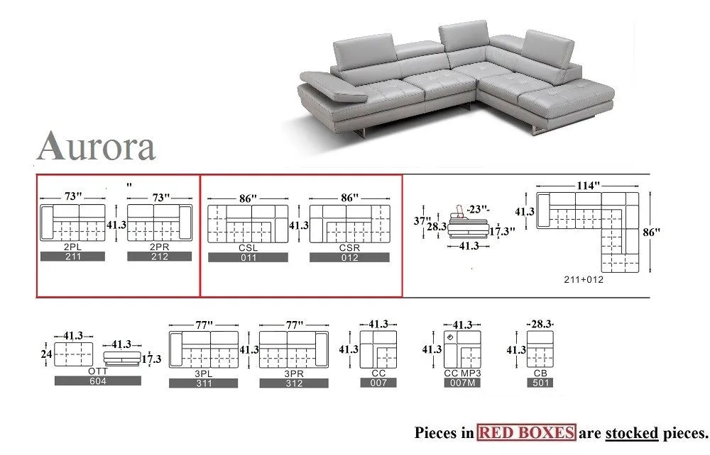 Aurora Premium Leather Sectional Sofa