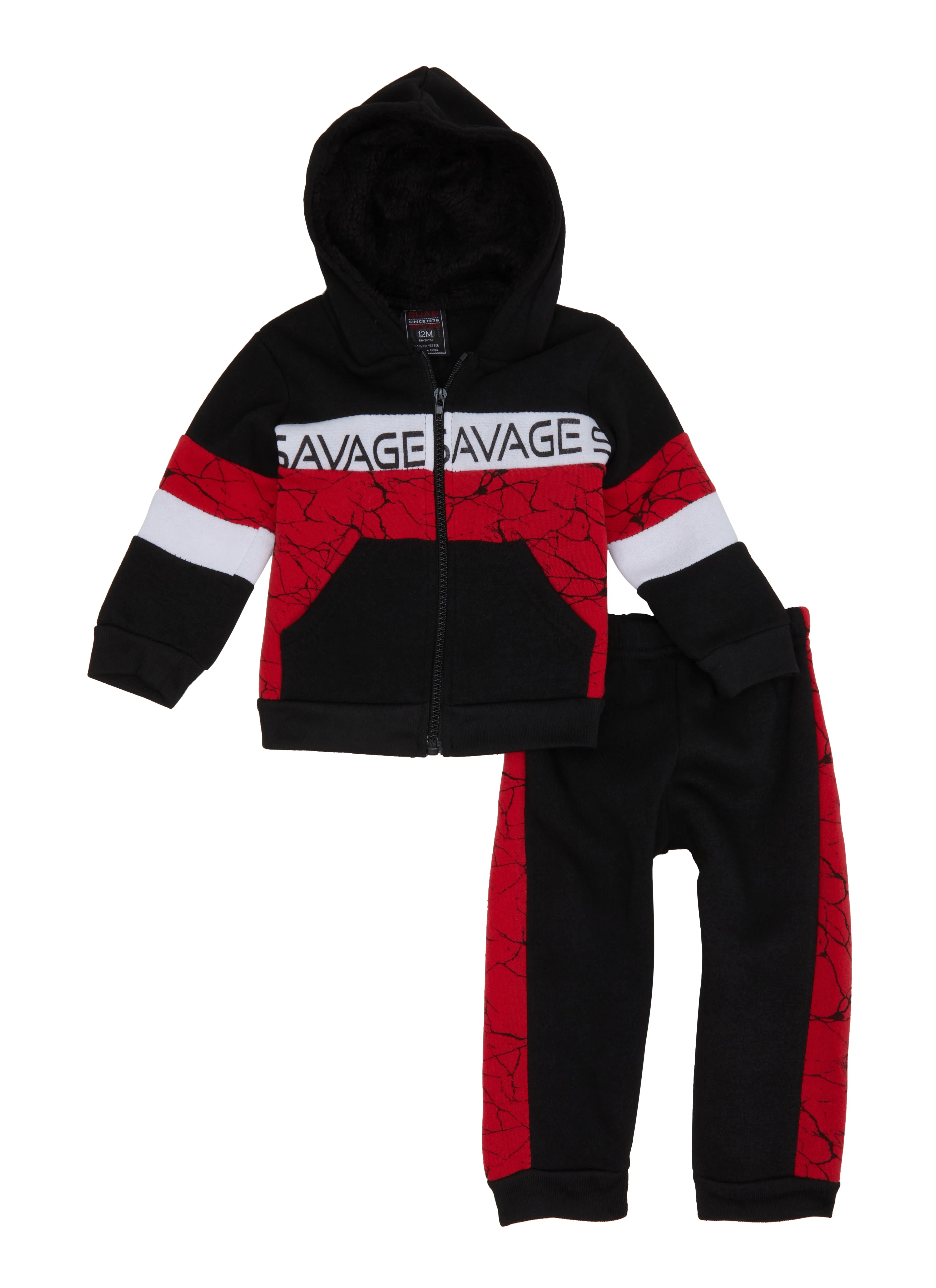 Baby Boys 12-24M Savage Zip Front Hoodie and Joggers