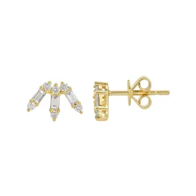 BAGUETTE DIAMOND CROWN STUDS