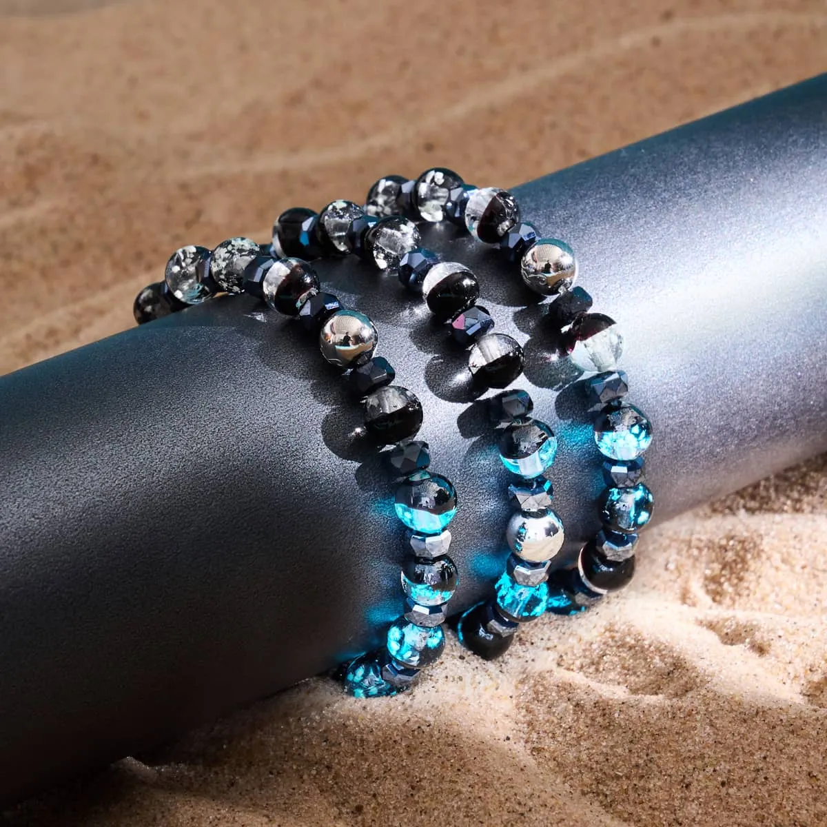 Black | Firefly Glass Snow Globe Bracelet