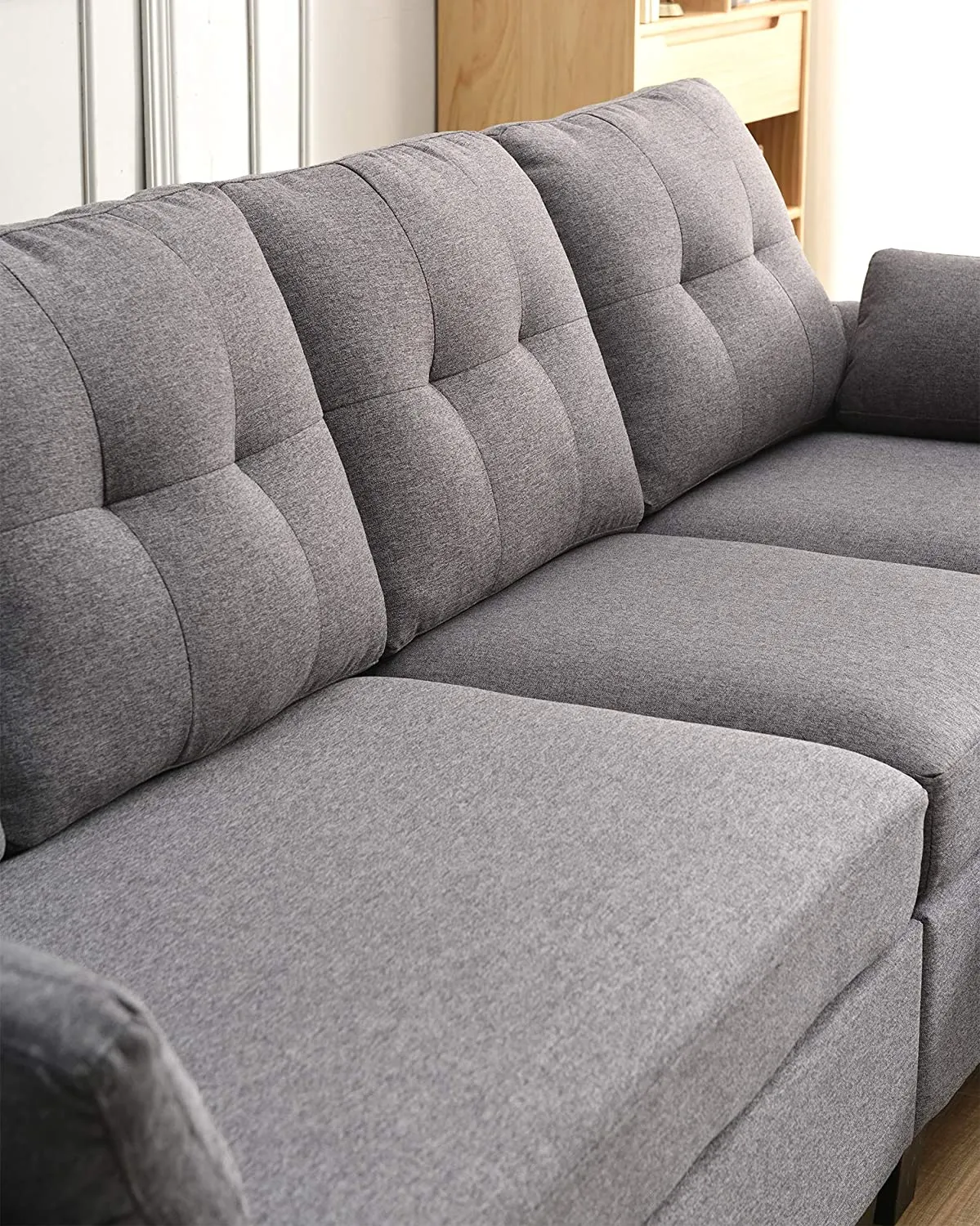 Brunswick Large 4-Seater Storage Chaise Sofa in Dark Grey