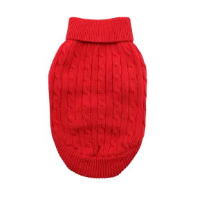 Cable Knit Sweater | Fiery Red