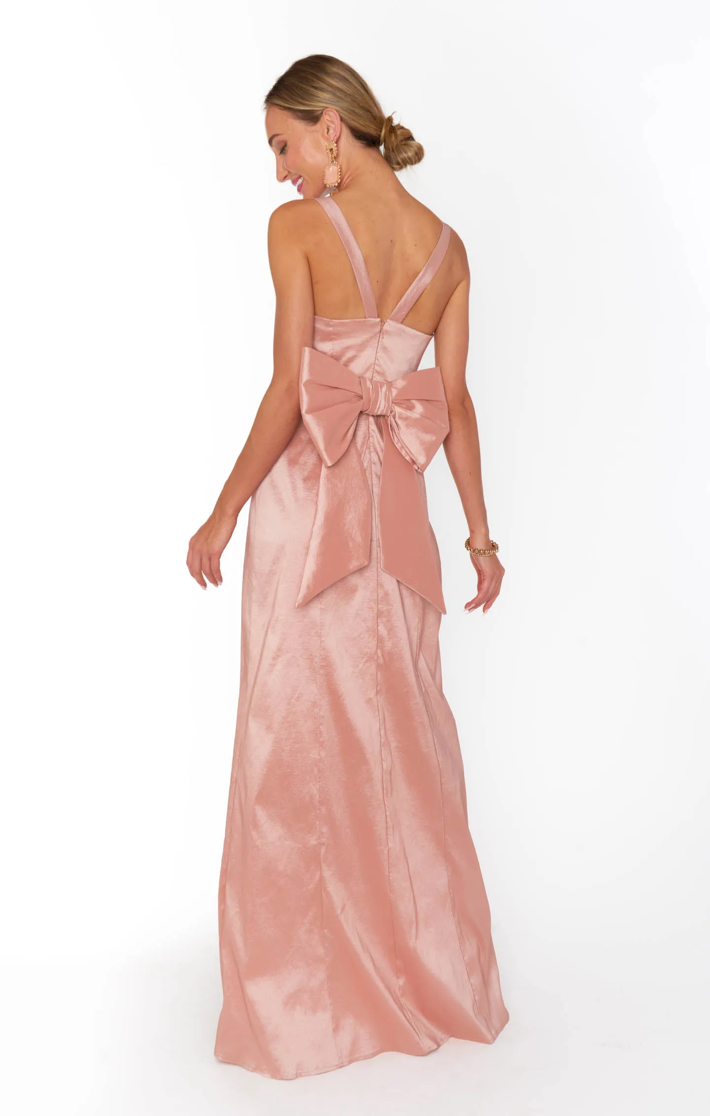 Charlotte Bow Dress ~ English Rose Taffeta