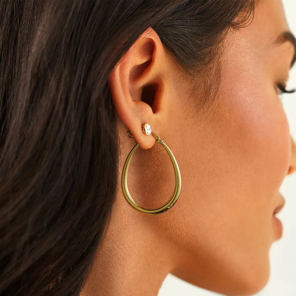 Chunky Oval Hoop Earrings