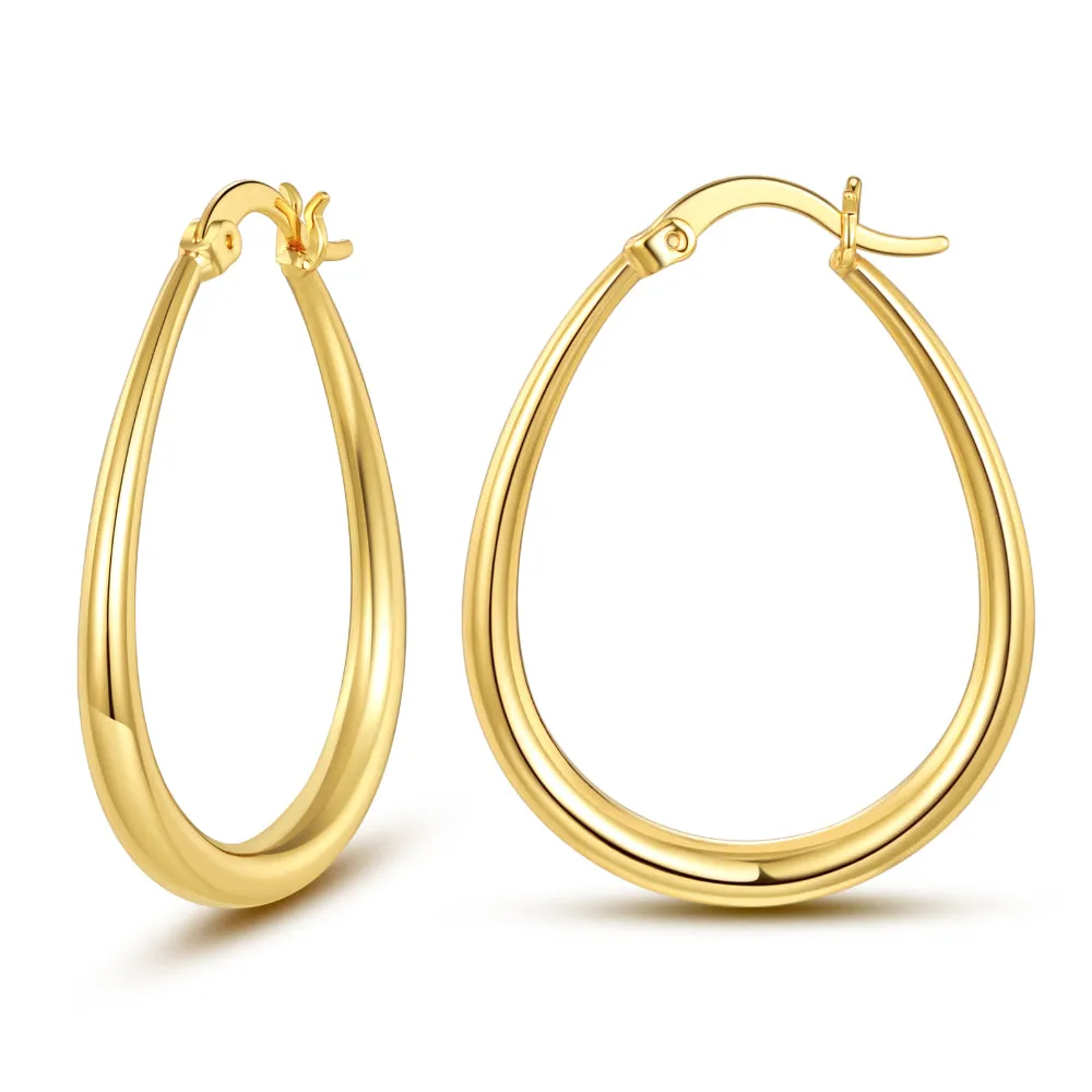 Chunky Oval Hoop Earrings