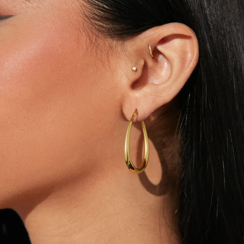 Chunky Oval Hoop Earrings