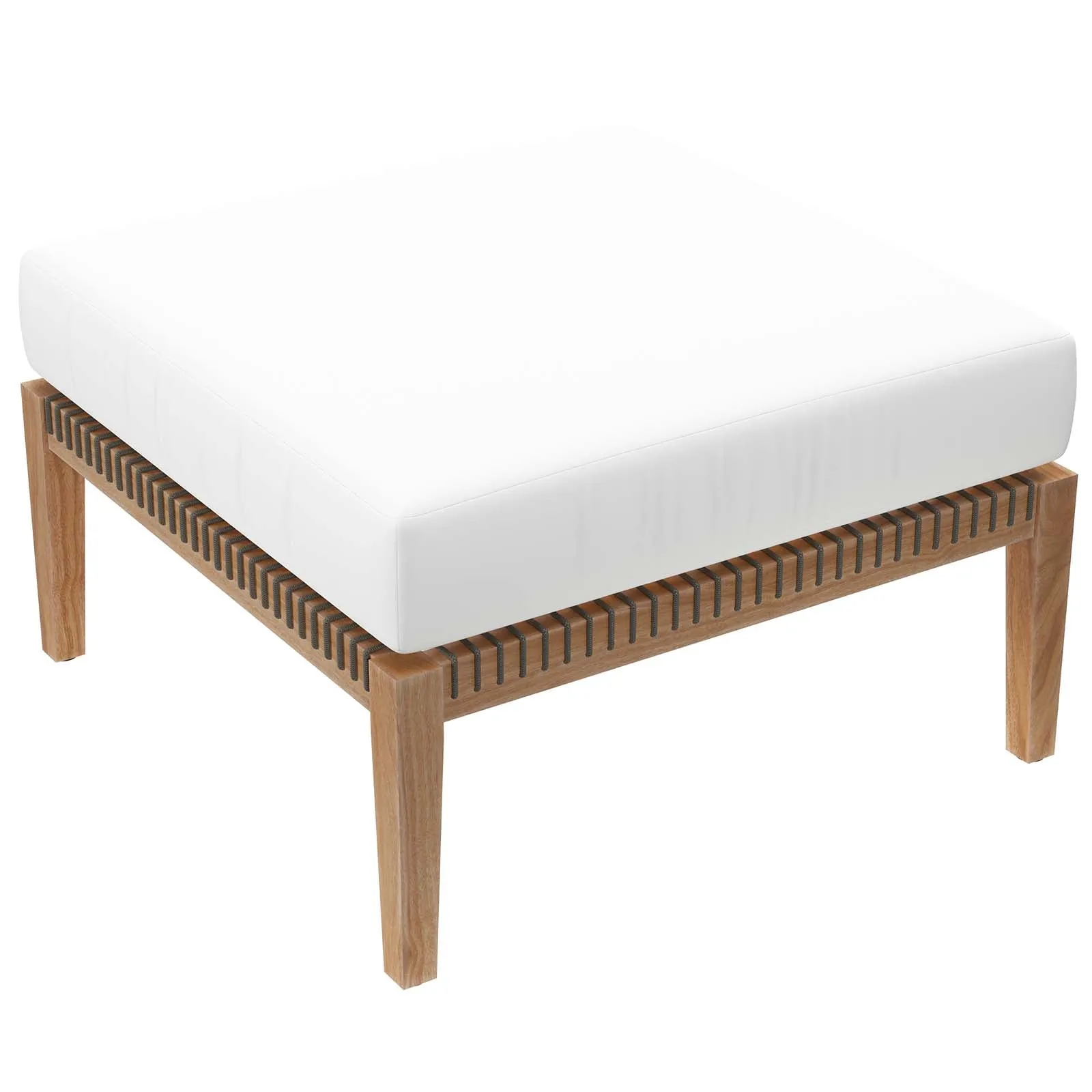 Clearwater Outdoor Patio Teak Wood Ottoman by Modway