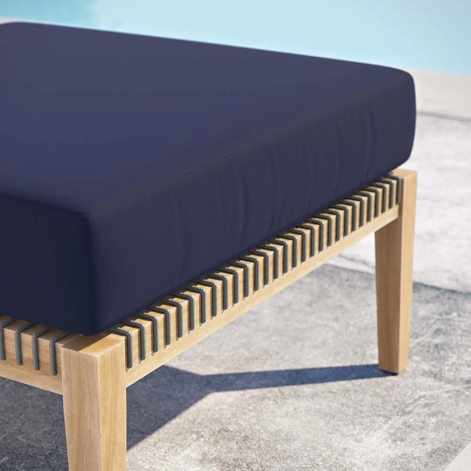 Clearwater Outdoor Patio Teak Wood Ottoman by Modway