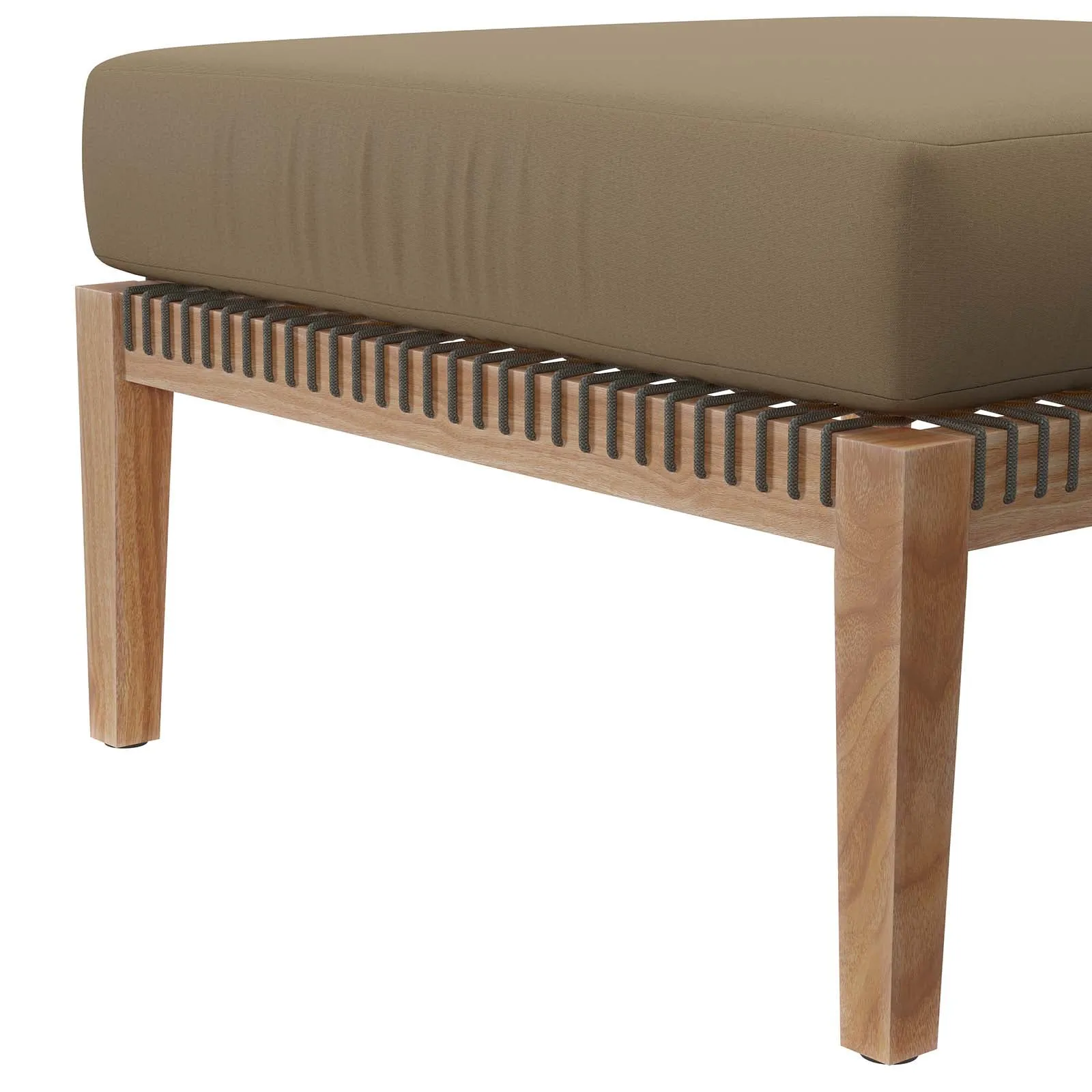 Clearwater Outdoor Patio Teak Wood Ottoman by Modway