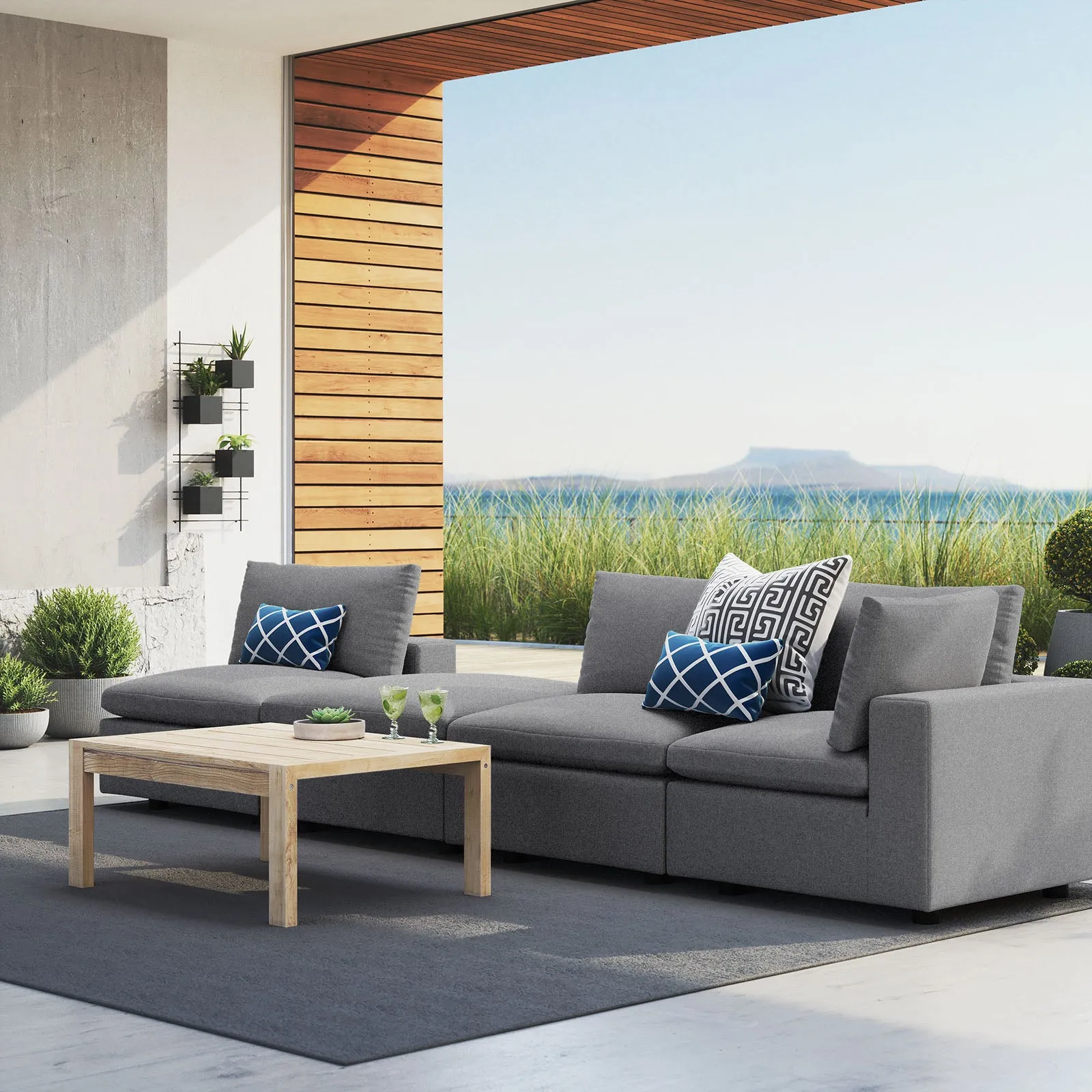 Commix 4-Piece Sunbrella® Outdoor Patio Sectional Sofa by Modway