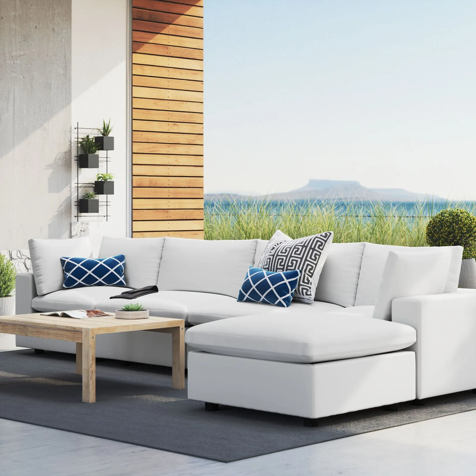 Commix 5-Piece Sunbrella® Outdoor Patio Sectional Sofa by Modway