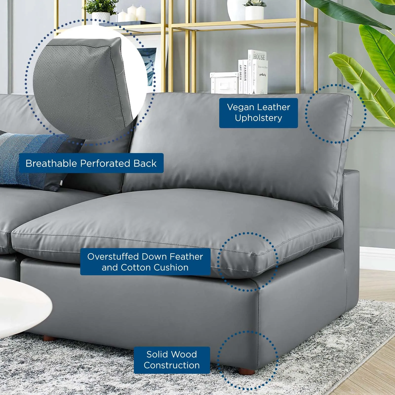 Commix Armless Corner Sectional by Modway