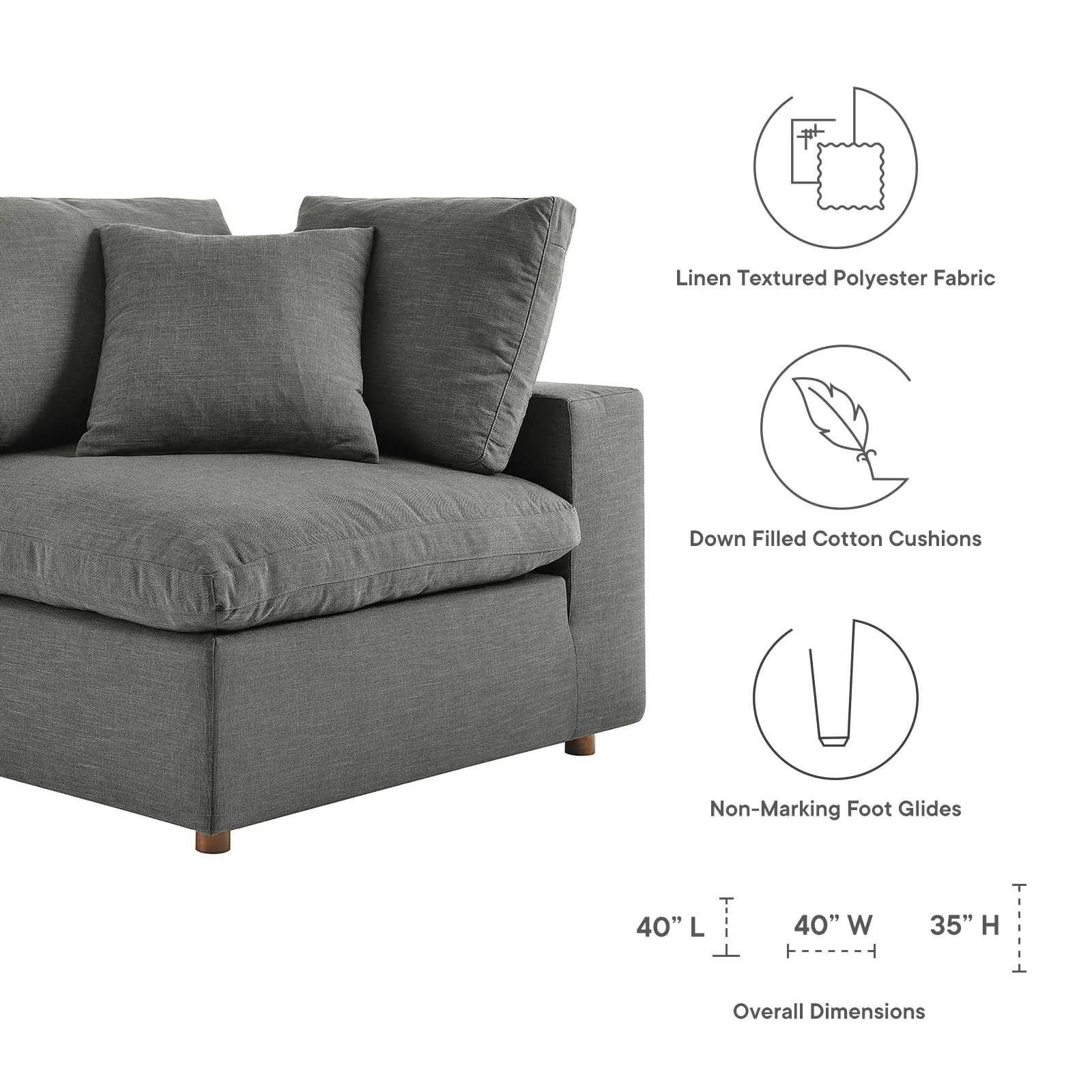 Commix Armless Corner Sectional by Modway