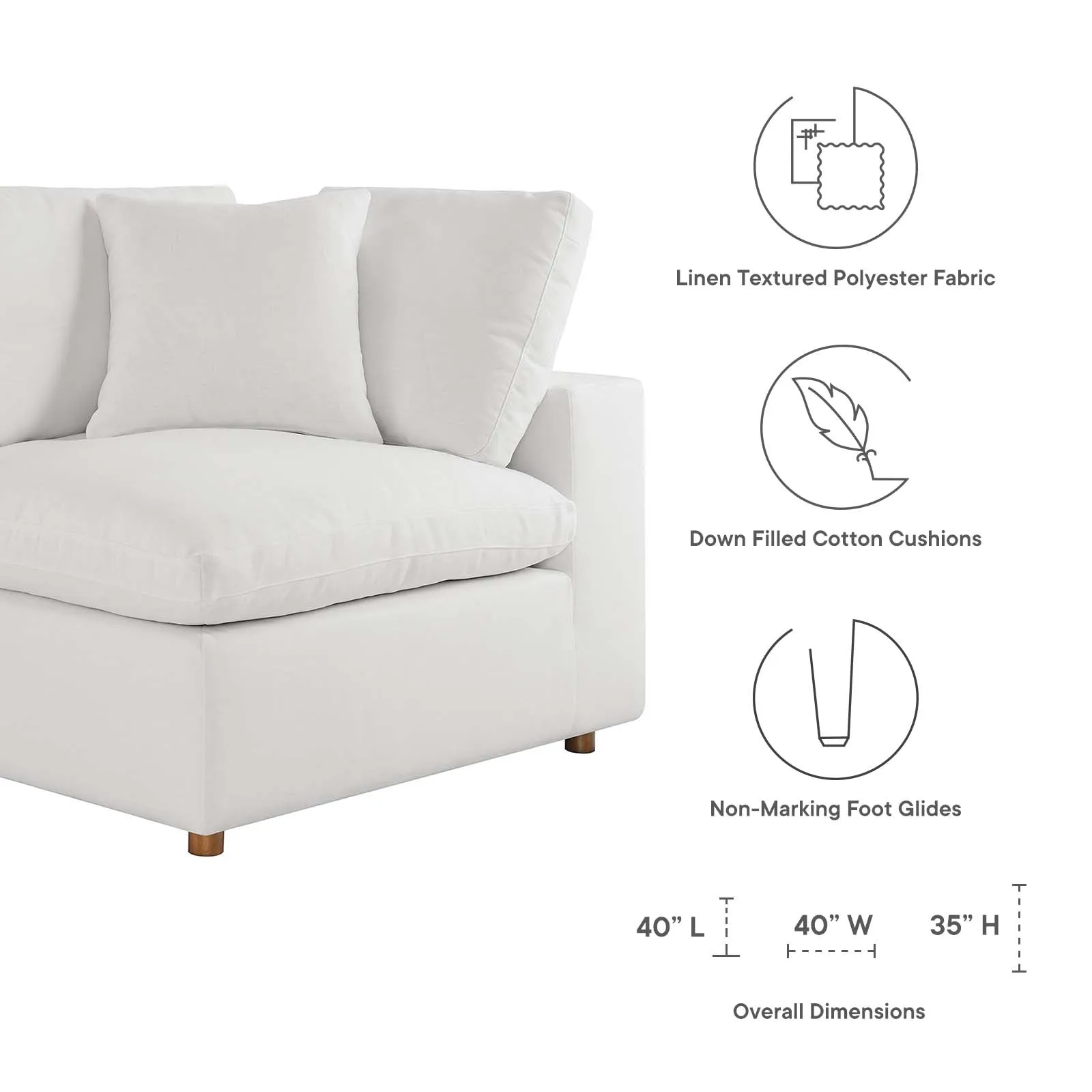 Commix Armless Corner Sectional by Modway