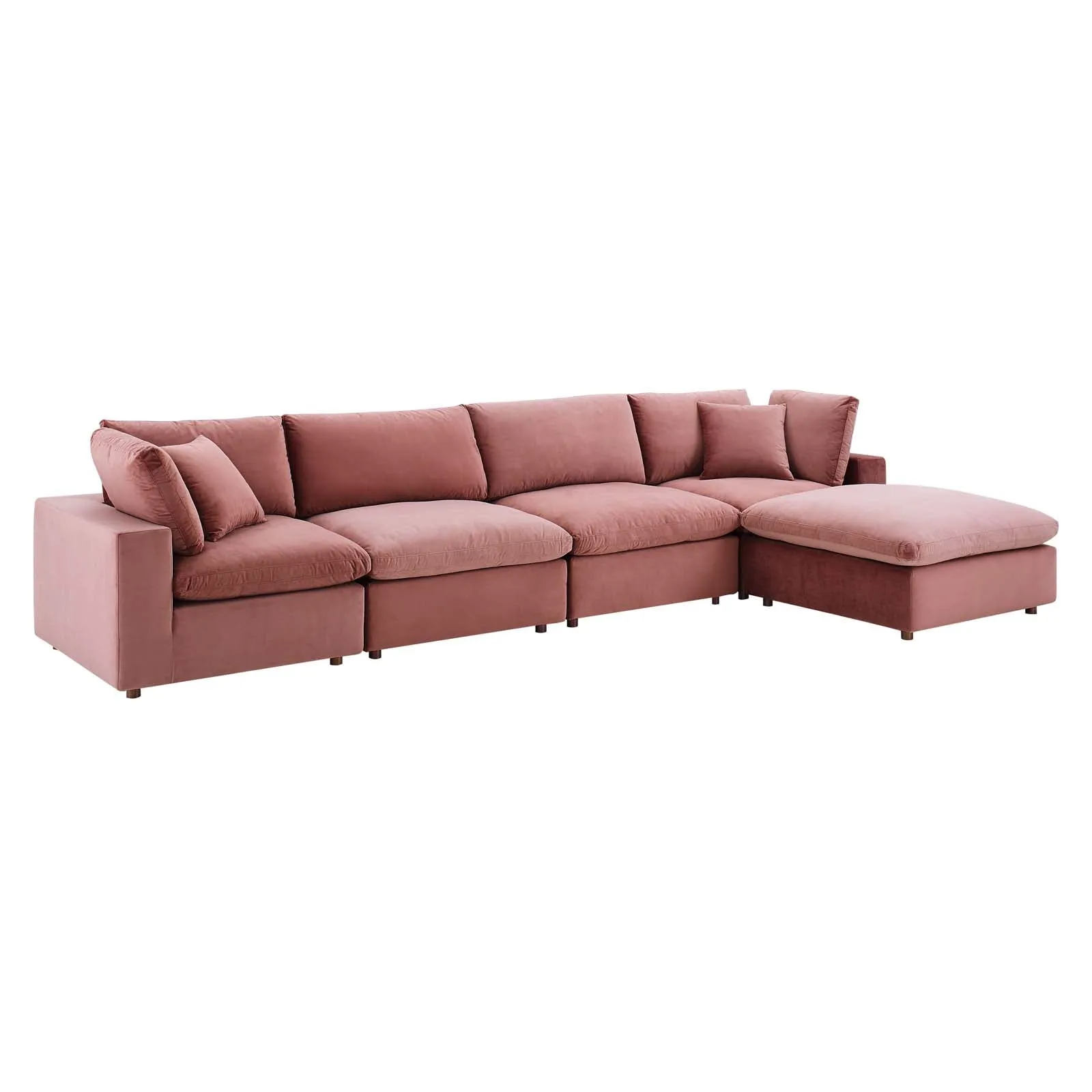 Commix Down Filled Overstuffed Performance Velvet 5-Piece Sectional Sofa by Modway