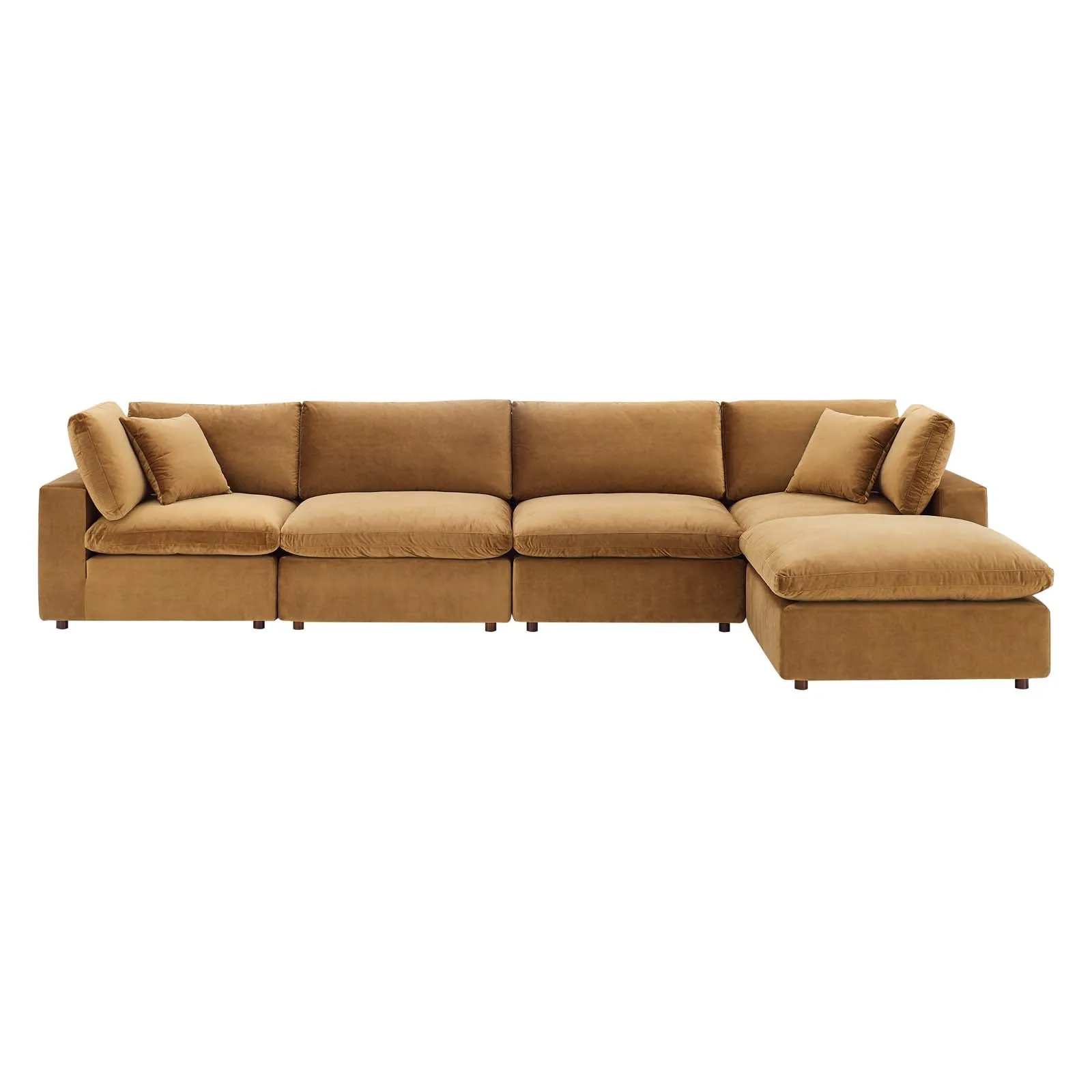 Commix Down Filled Overstuffed Performance Velvet 5-Piece Sectional Sofa by Modway