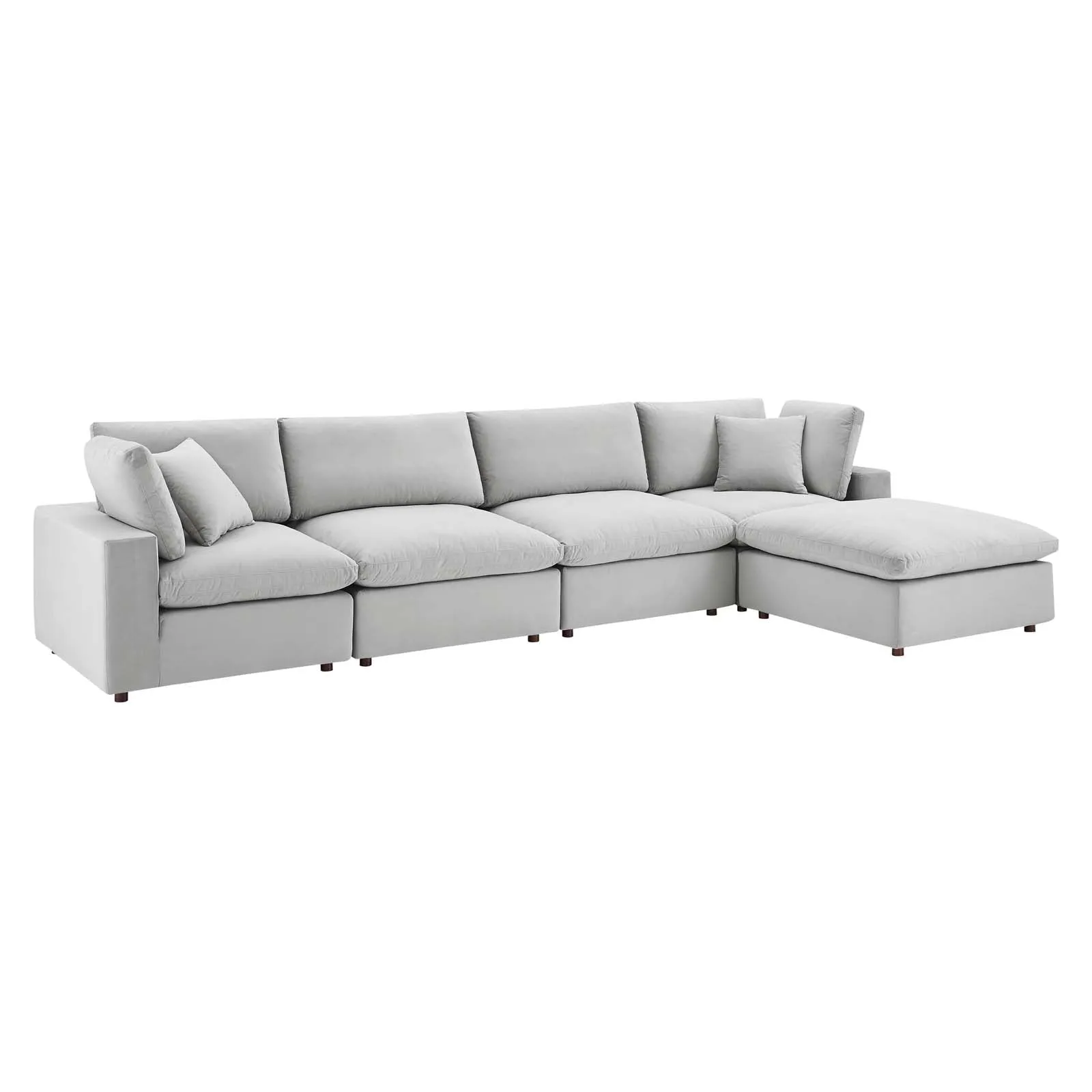 Commix Down Filled Overstuffed Performance Velvet 5-Piece Sectional Sofa by Modway