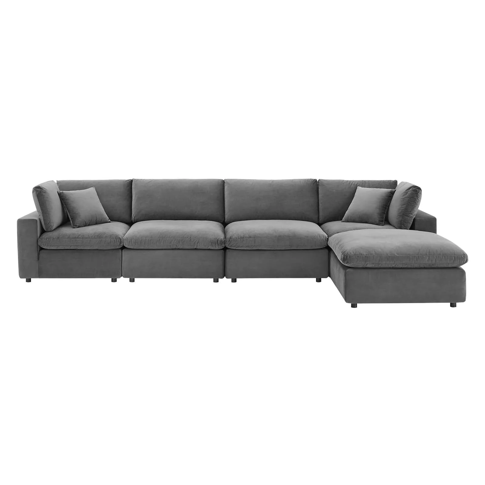 Commix Down Filled Overstuffed Performance Velvet 5-Piece Sectional Sofa by Modway