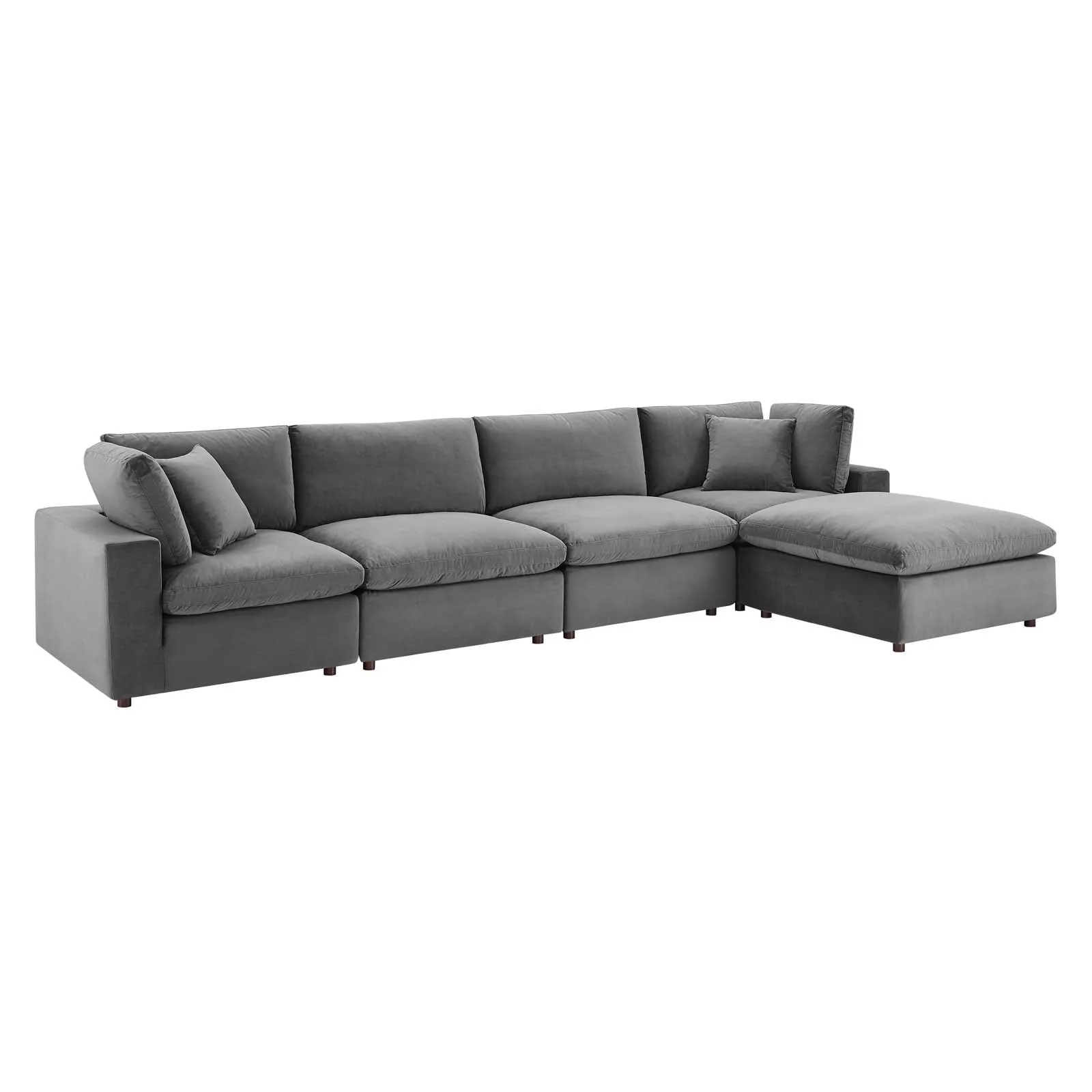 Commix Down Filled Overstuffed Performance Velvet 5-Piece Sectional Sofa by Modway