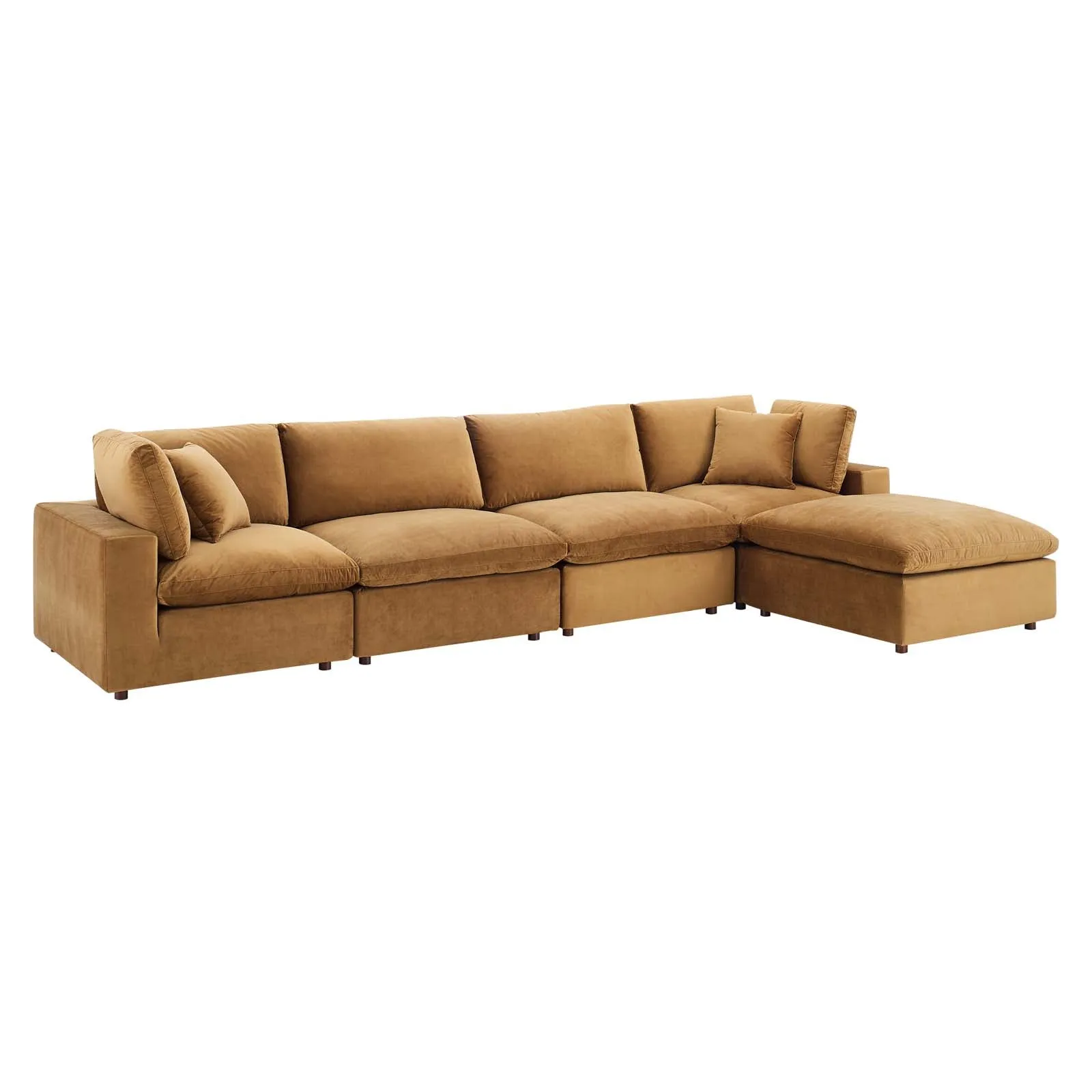 Commix Down Filled Overstuffed Performance Velvet 5-Piece Sectional Sofa by Modway