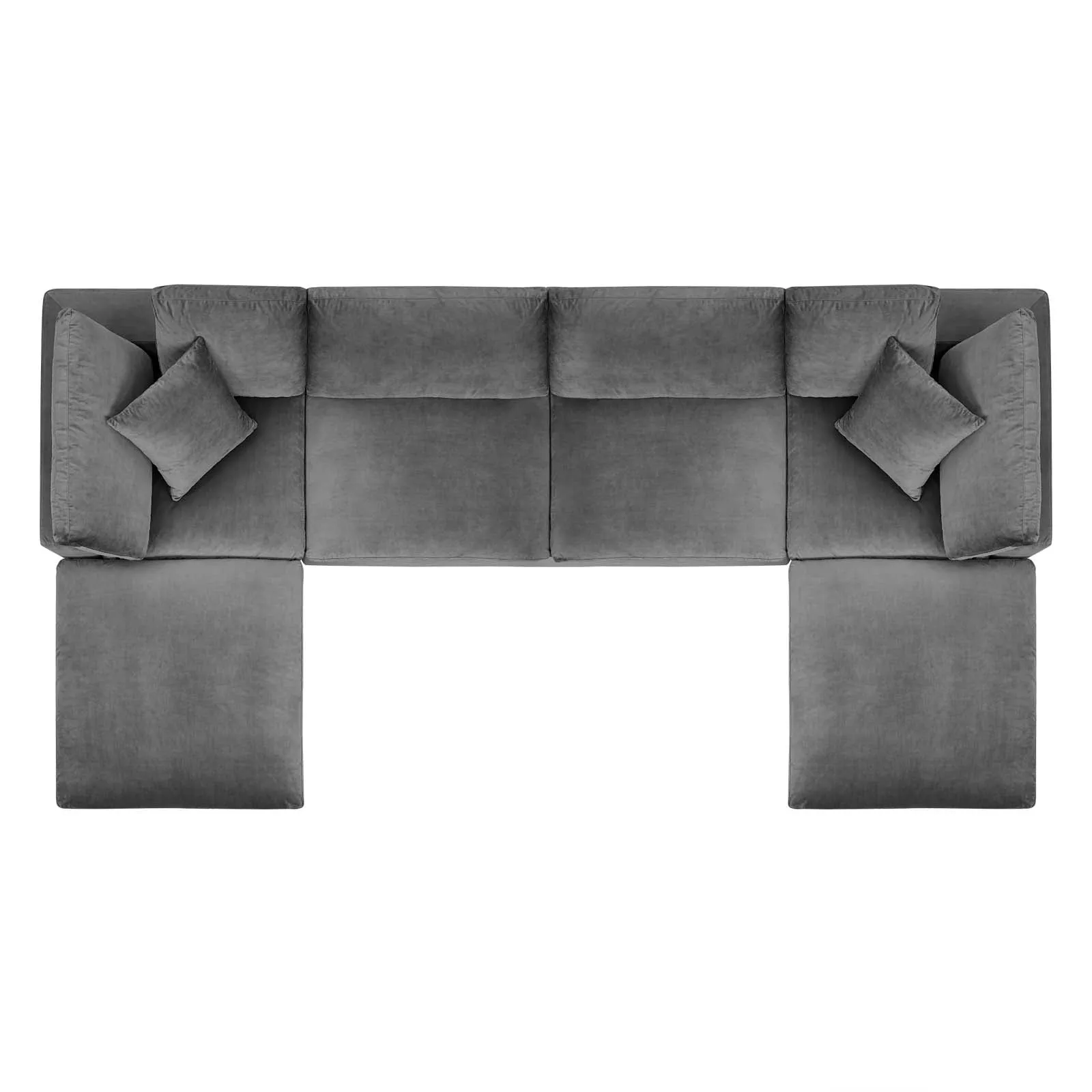 Commix Down Filled Overstuffed Performance Velvet 6-Piece Sectional Sofa by Modway