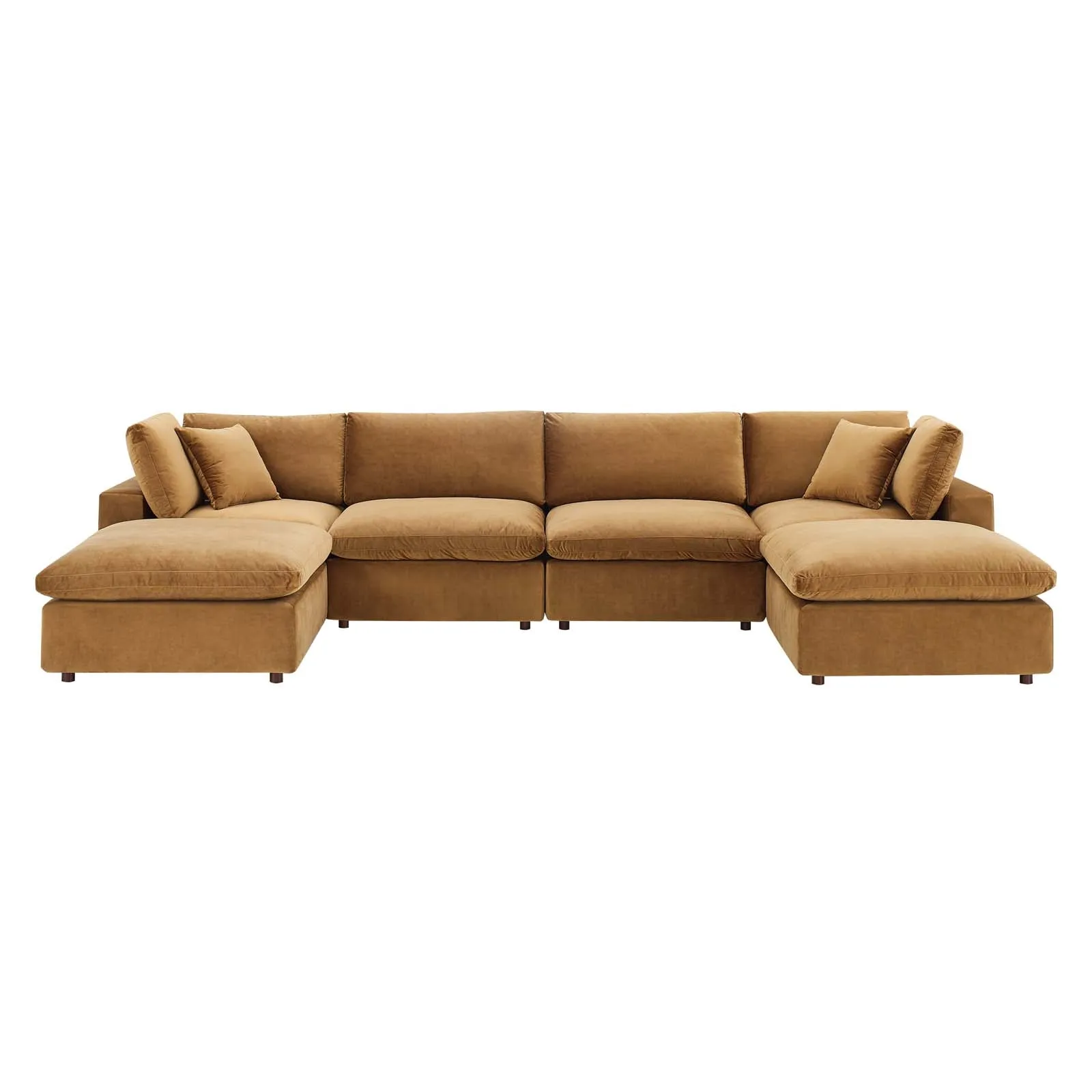 Commix Down Filled Overstuffed Performance Velvet 6-Piece Sectional Sofa by Modway