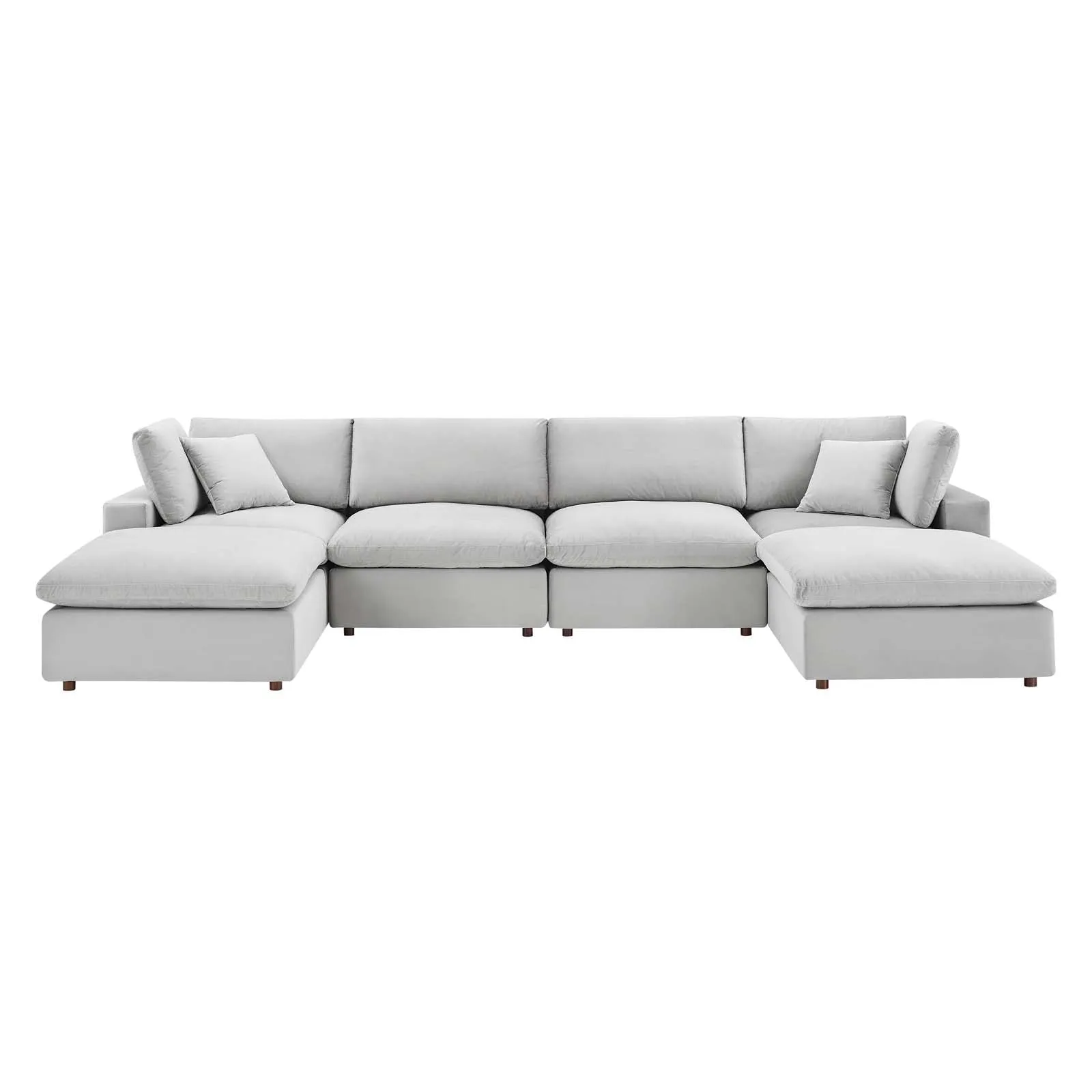 Commix Down Filled Overstuffed Performance Velvet 6-Piece Sectional Sofa by Modway