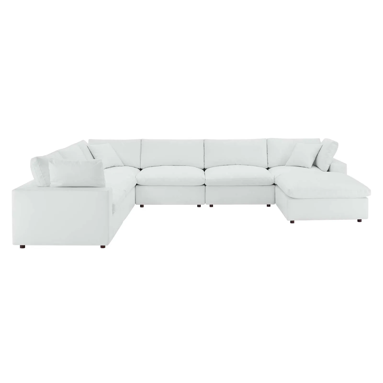 Commix Down Filled Overstuffed Vegan Leather 7-Piece Sectional Sofa by Modway