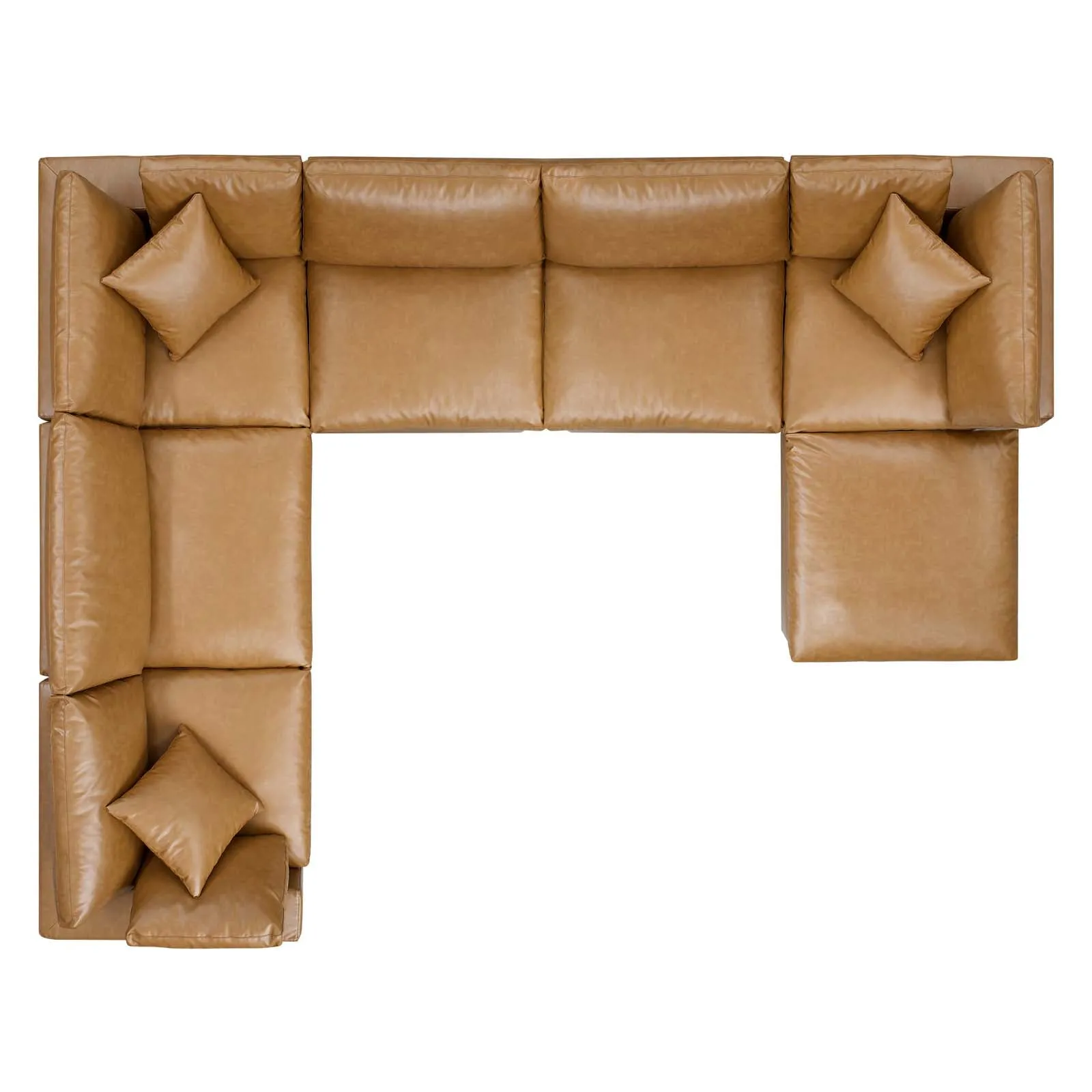 Commix Down Filled Overstuffed Vegan Leather 7-Piece Sectional Sofa by Modway