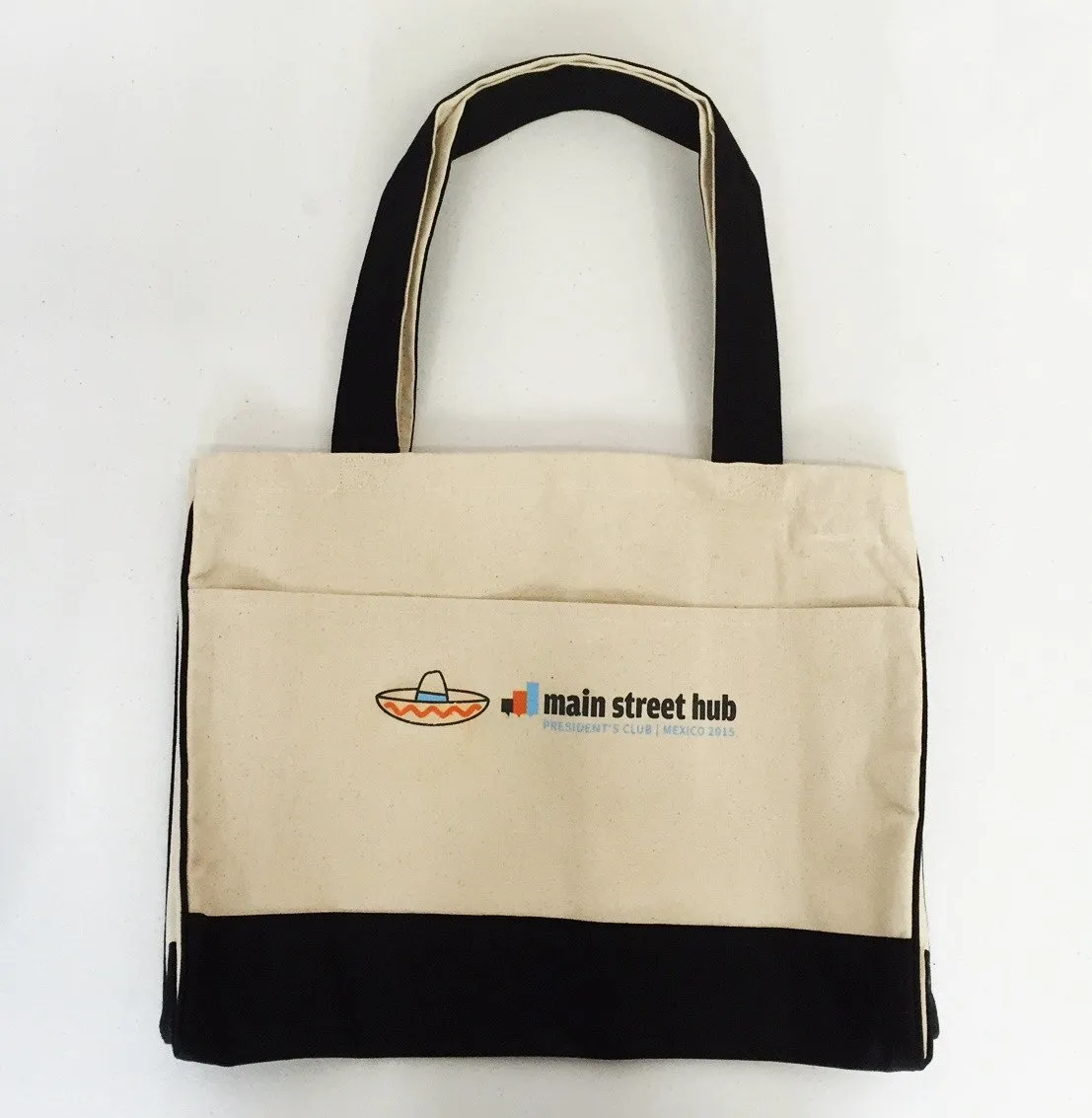 Cotton Canvas Tote Bag with Inside Zipper Pocket