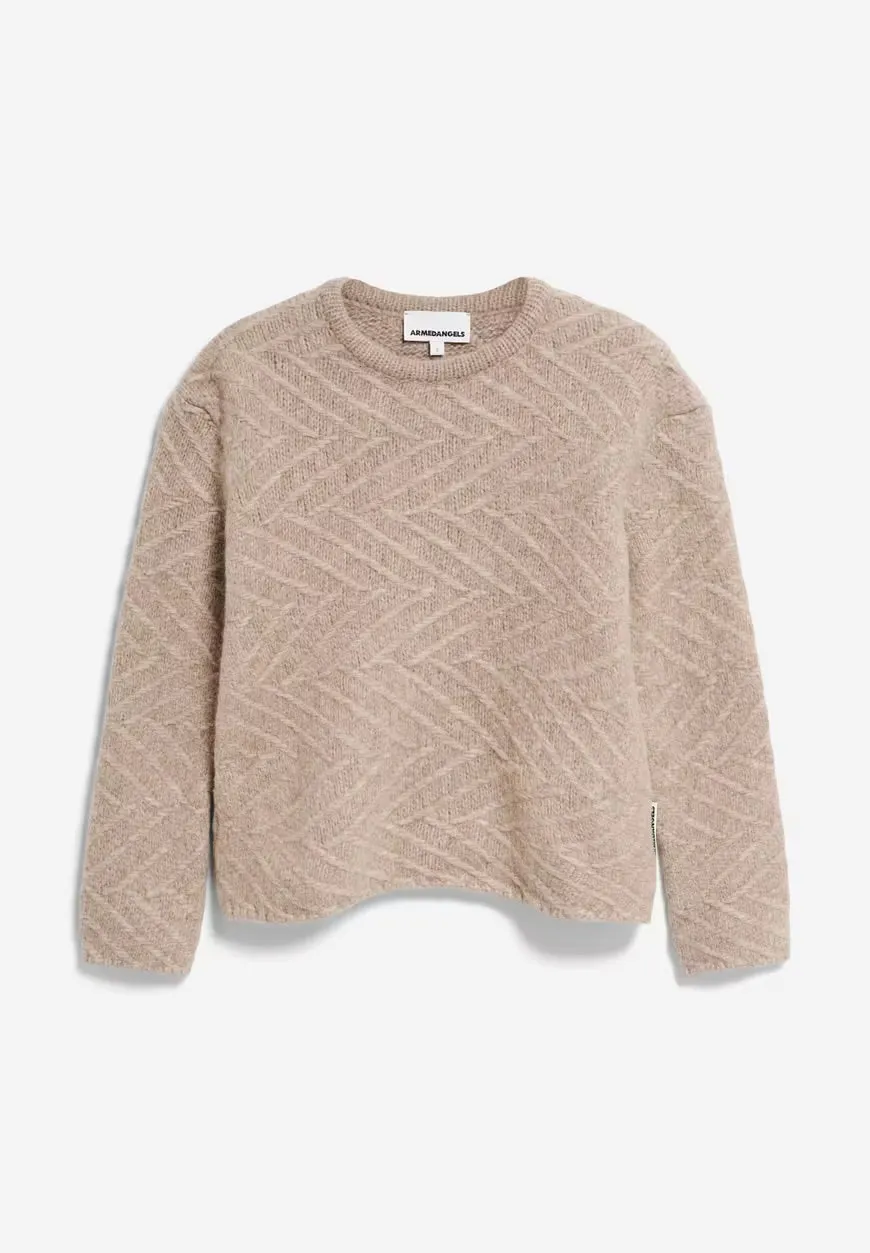 Daagny Diagonal Alpaca Sweater in Cinnamon Dust Melange