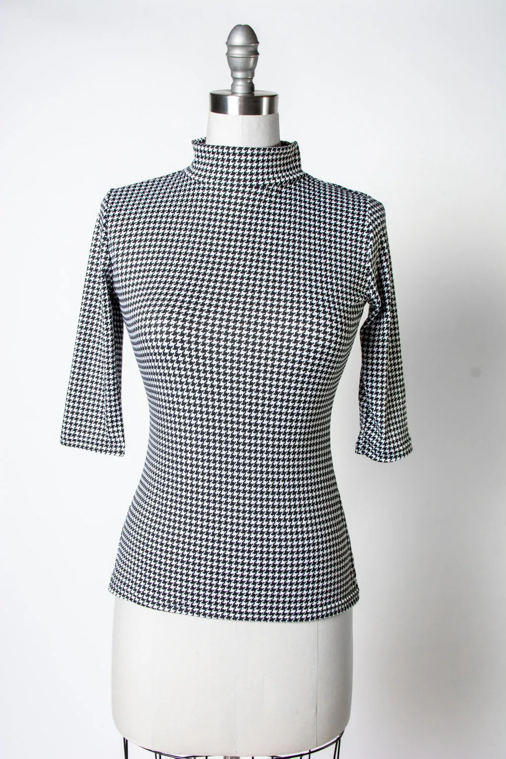 Denise Top 3/4 Sleeve - Mini Houndstooth