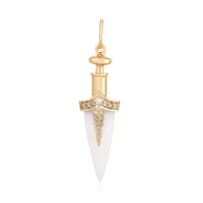 DIAMOND AND AGATE DAGGER CHARM